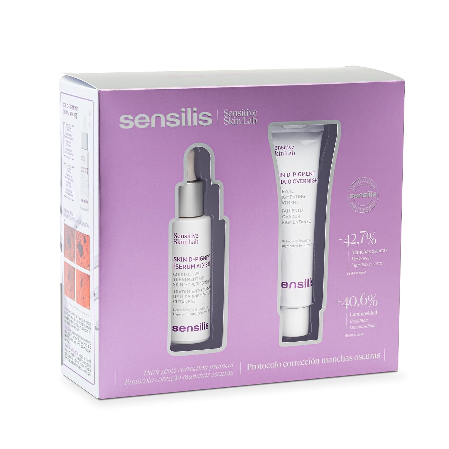 Sensilis Packung Skin D-Pigment, Serum 30 ml + Nachtcreme 30 ml