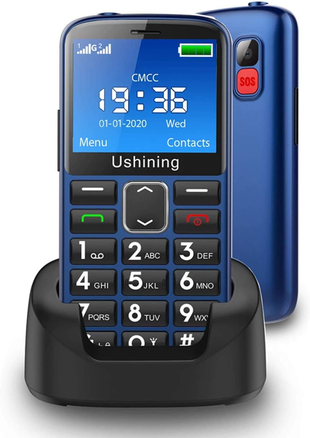 Ushining Big Button Mobile Phone for Elderly, Unlocked Senior Mobile