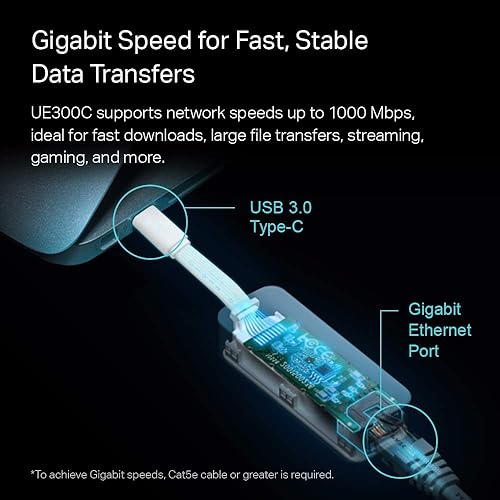 Miniatura 9 de TP-Link Adaptador USB a Ethernet plegable USB 30 a 101001000 Gigabit Ethernet LAN compatible con Windows 108187VistaXP para computadora portátil de