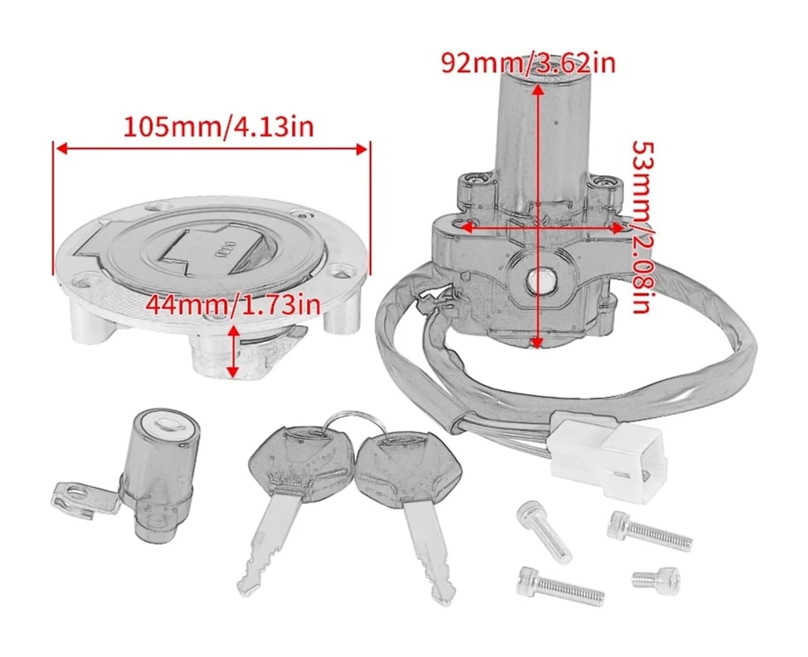 Blocco Accensione Per XT660 Per XT660Z Per Tenere MT03 Per YZF-R1 R1 XJ6 Per XJ6F Per XJ6N FJ09 FZ09 FZ07 Set Di Interruttori Blocco Chiave Accensione Per Moto Moto