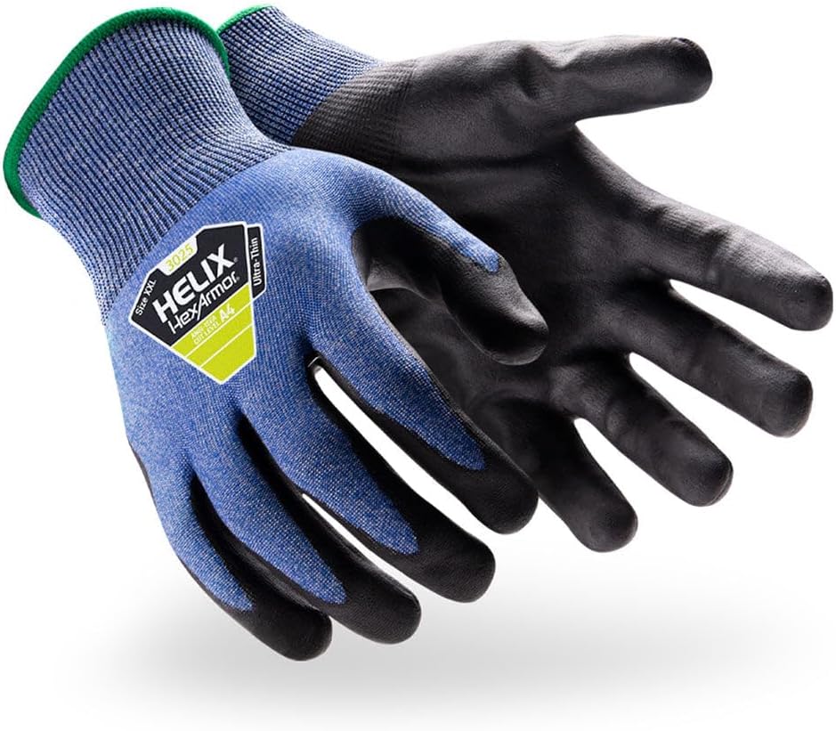 HexArmor Cut-Resistant Impact Protection Polyurethane Palm Knit Work Gloves | Helix® Core 3012