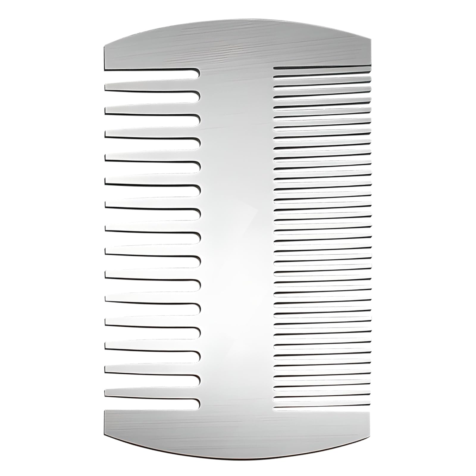 Stainless Steel Comb - Credit Card-Sized, Anti-Static Dual-Action Beard and Hair Comb, Perfect for Grooming on the Go, Presented in Elegant Gift Box