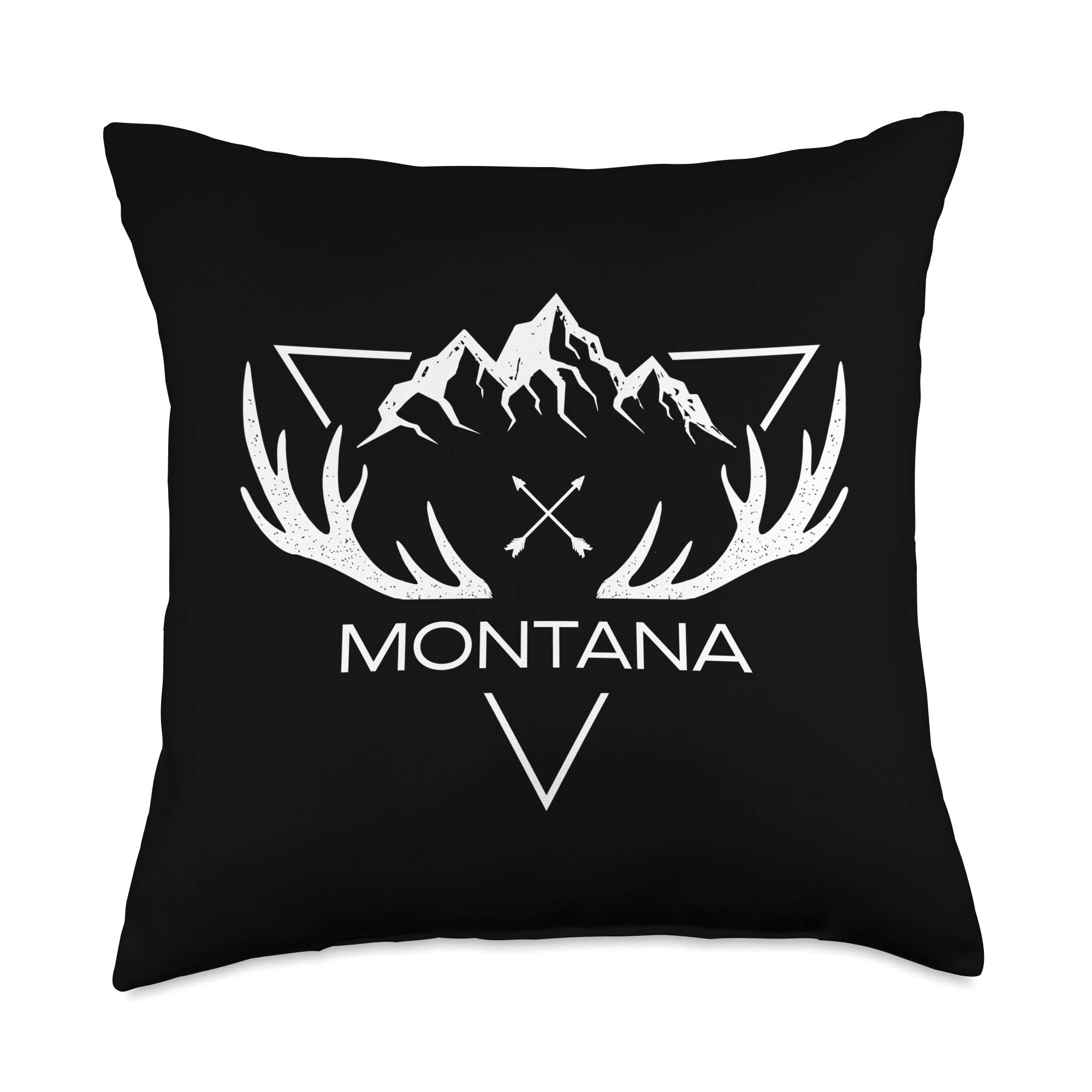 Zen Montana Elk | Montana Gift Throw Pillow, 18x18, Multicolor