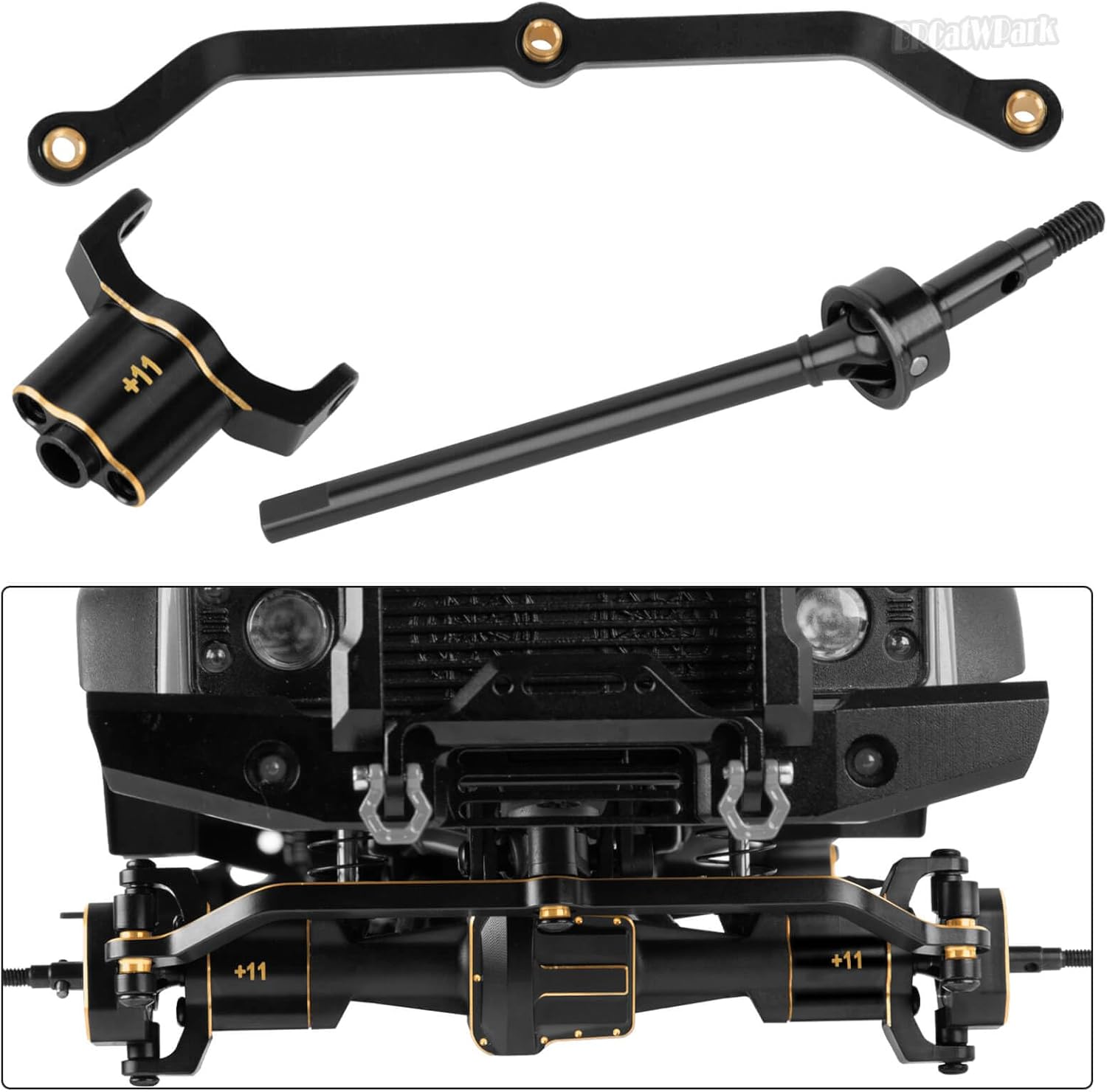 RC Brass Axle widening (+11mm Wider on Each Side) Upgrades Part for 1/18 TRX4M,2 Front Axle,for 4wd (Front & Rear+11mm Wider on Each Side),BRCatWPark RC Brass Axle widening
