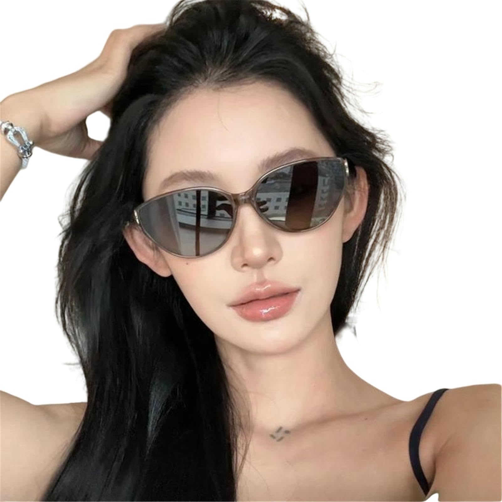 Lunettes de soleil femme marron protection solaire forme chat accessoire mode tendance