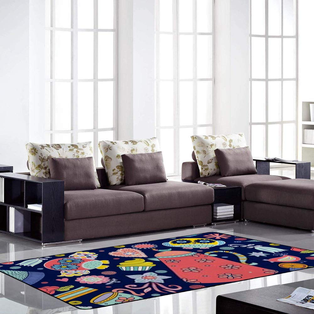 Tapis design moderne doux polaire corail 72x48 salle à manger tissu polyester CHEHONG