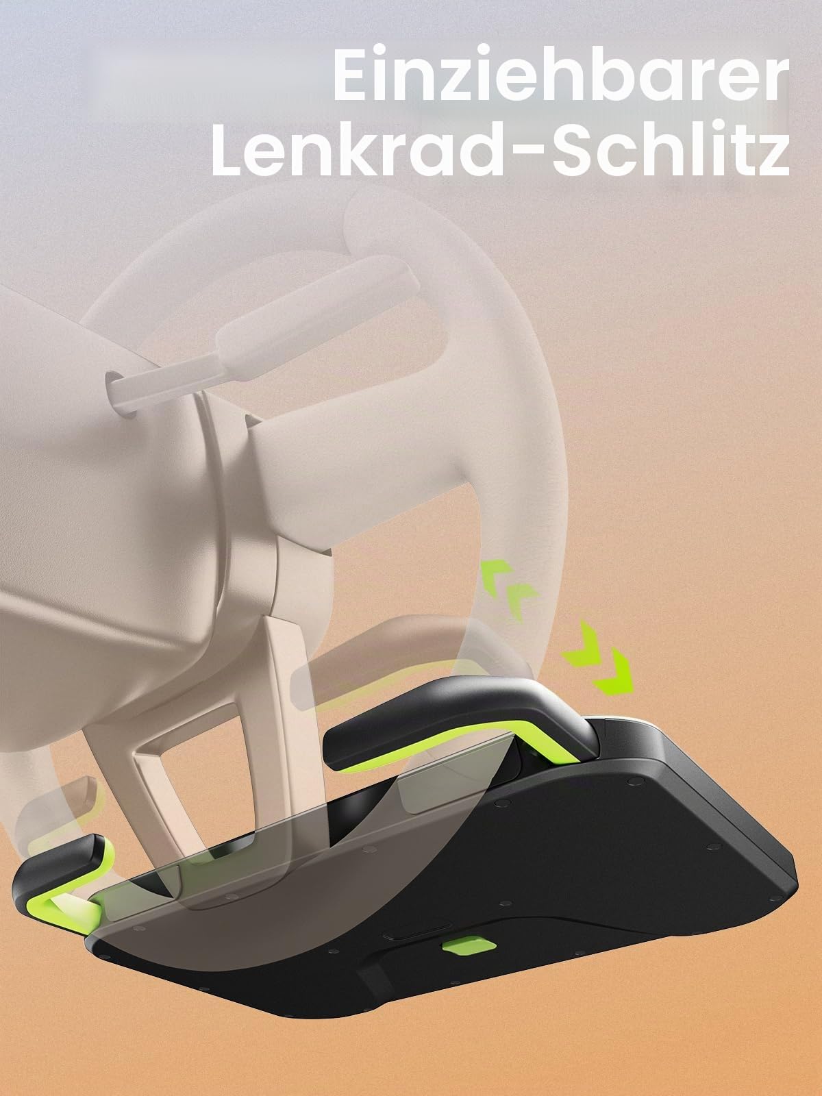 SAIJI Lenkradtisch mit ausziehbarem Lenkradschlitz, Auto-Esstablett mit kratzfester Silikonauflage für das Lenkrad, Auto-Tisch zum Essen mit Getränkehalter, multifunktionales Autozubehör für Reisen