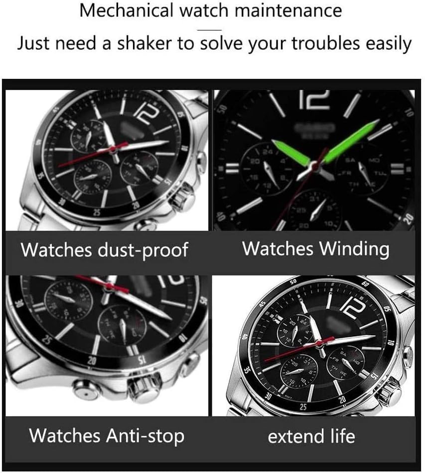 FENOKD 4+6 Automatic Watch Winder, with Silent Motors, 4 Rotation Modes, Wood Shell Piano Paint Exterior