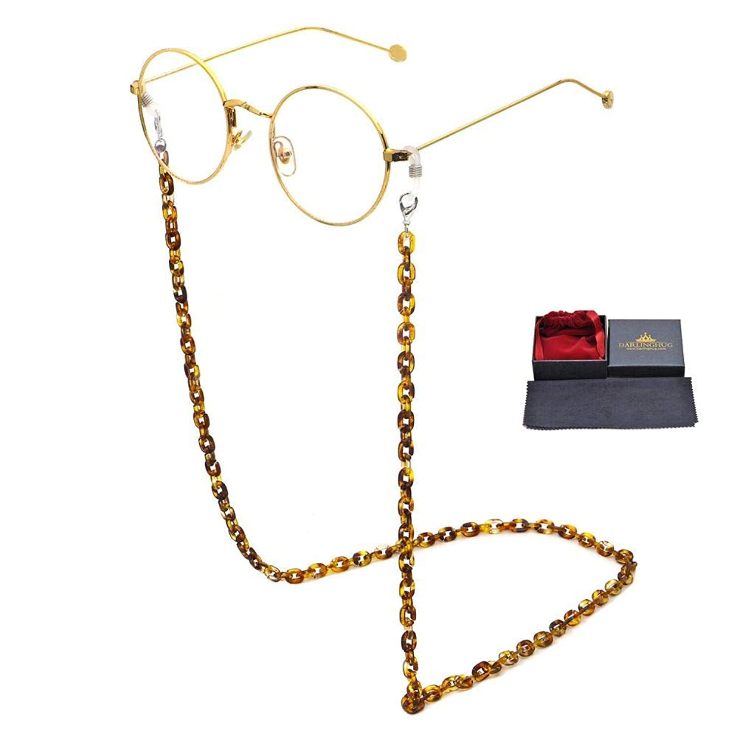 darlinghugPremium Acrylic Eyeglass Neck Chain, Crystal Eye Glasses String Holder, Eyeglasses Strap For Women,