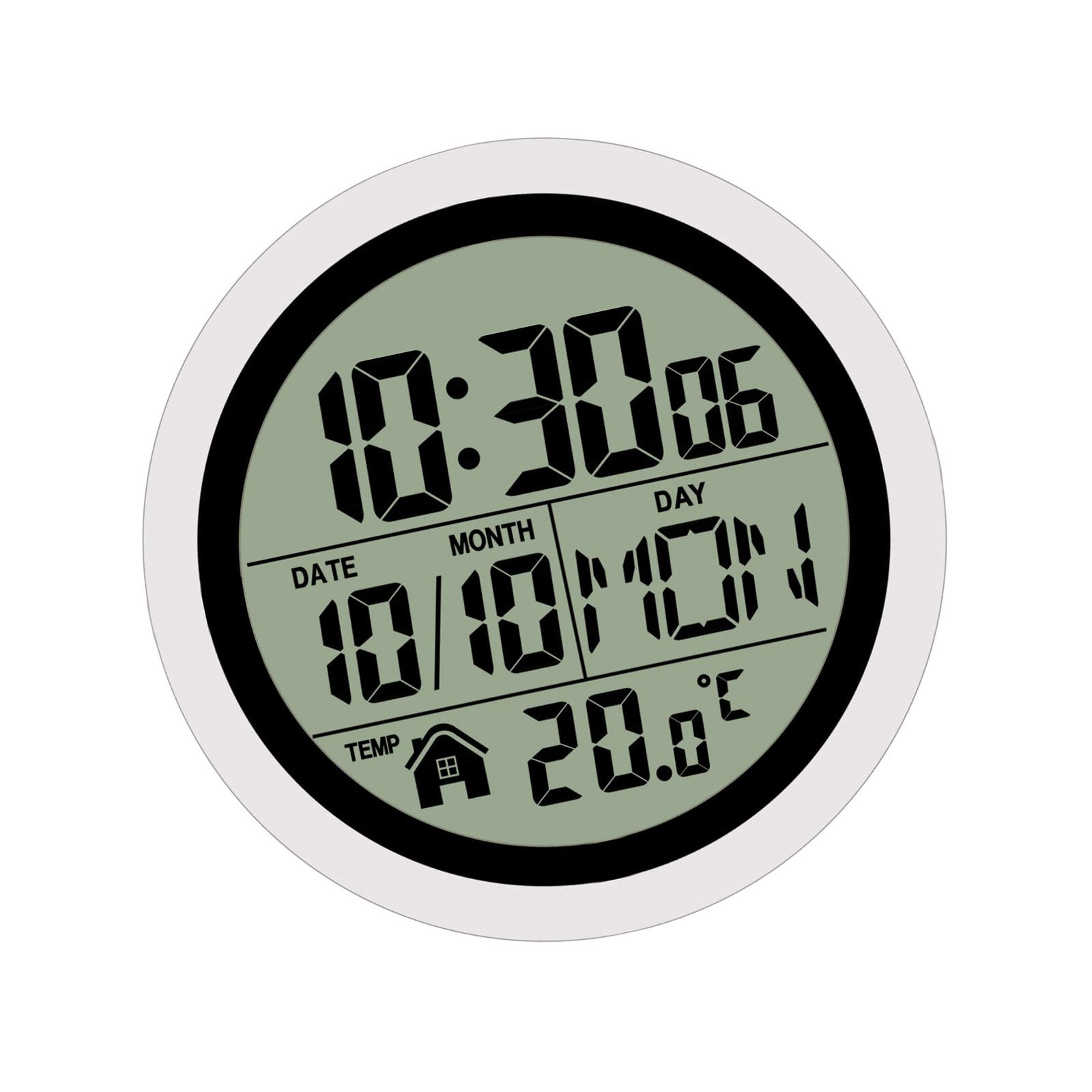 Limtula Digital Shower Clock with Large Screen Suction Cups Calendar Temperature Wall Mount Bathroom Clocks Battery Operated Waterproof