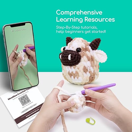 Miniatura 4 de NestledCrafts Kit de ganchillo para principiantes, animales amigurumi kit de inicio de ganchillo con video tutorial paso a paso, juego de tejido