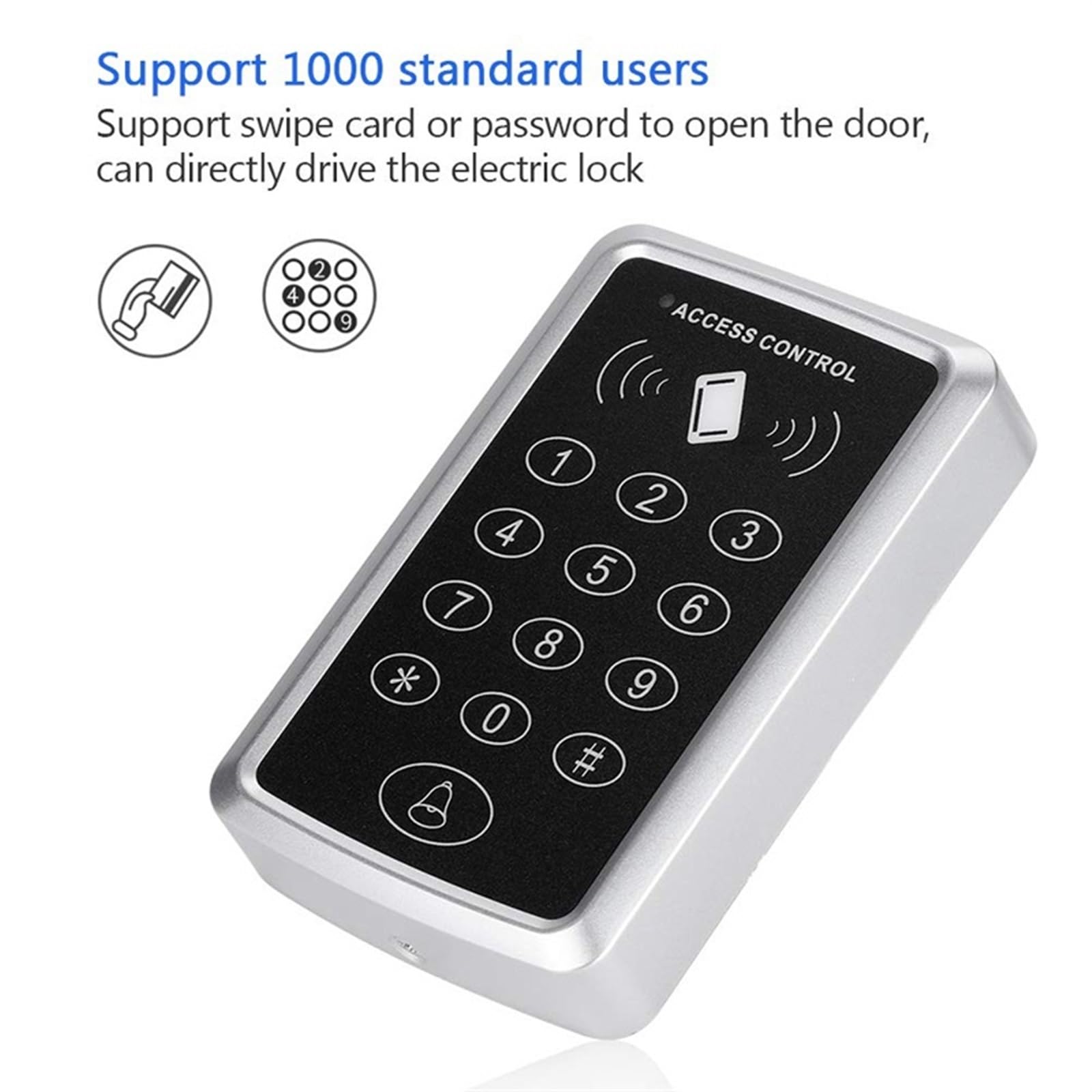 Controlador de Acceso, Teclado de Control de acceso RFID resistente al agua, 125KHz, cubierta impermeable for exteriores, lector de tarjetas EM, 10 Uds., llaveros for de Control de acceso de puerta(Ac
