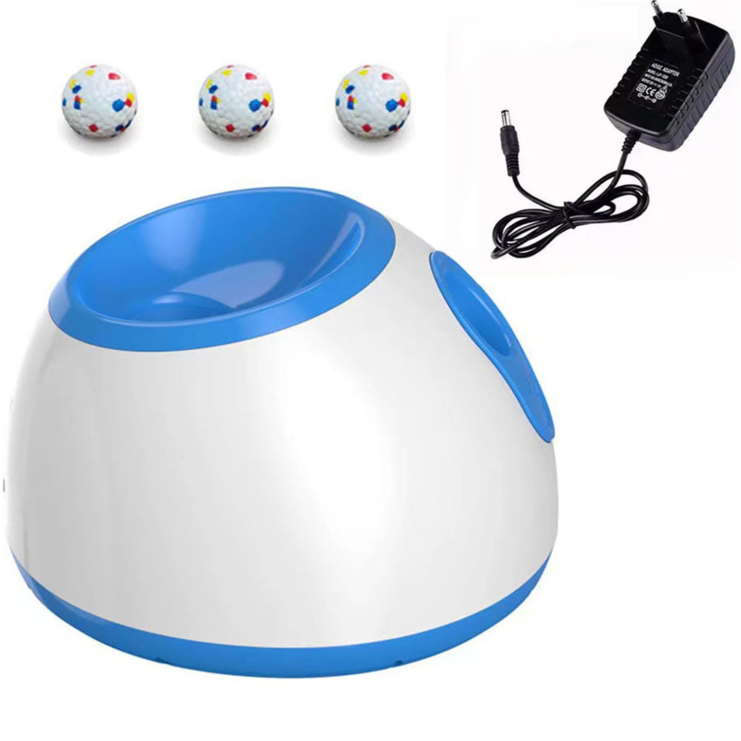 Lanzador automático de pelotas de perro - Máquina interactiva de lanzamiento de pelotas de tenis para ejercicio y entrenamiento de mascotas (azul)
