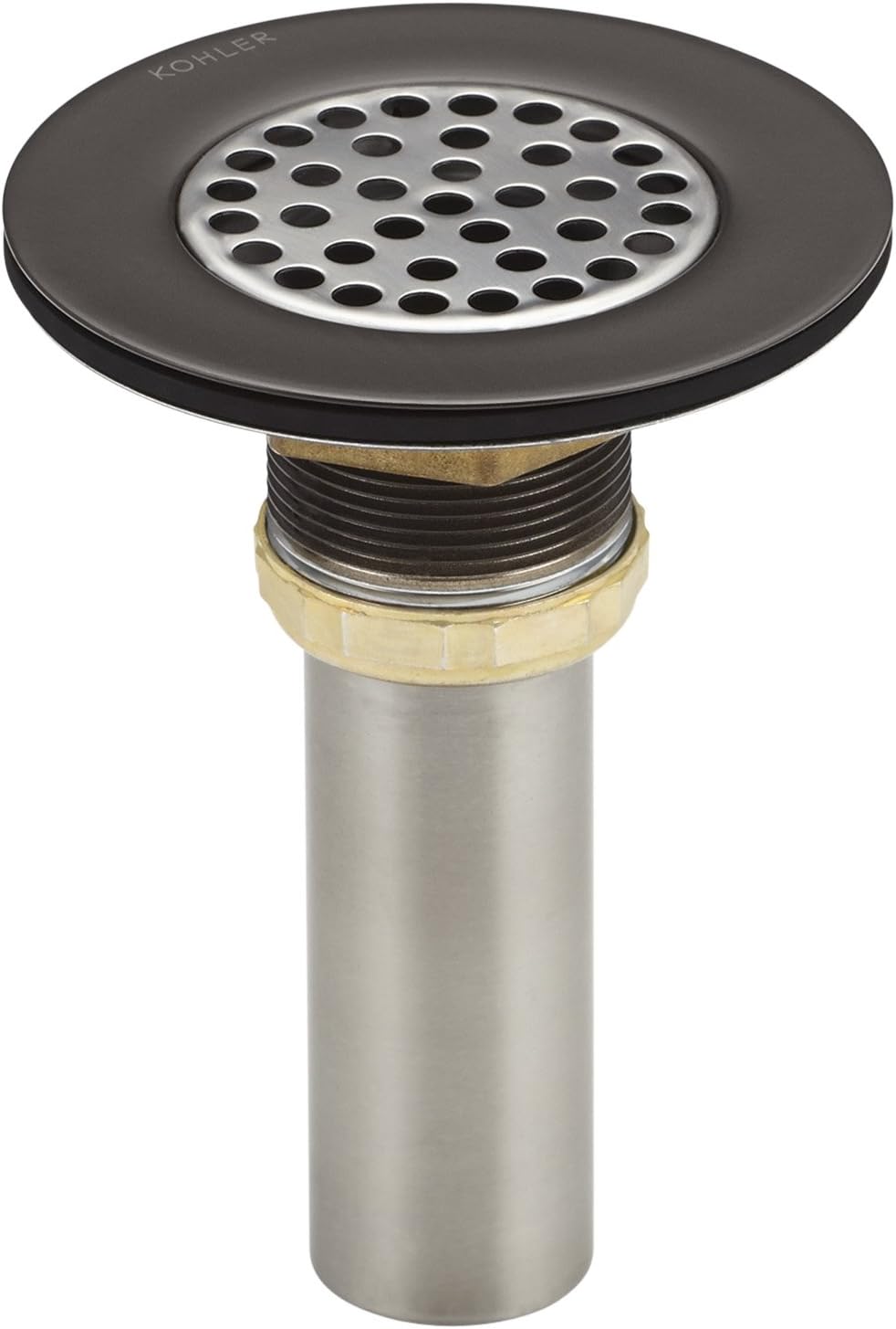 KOHLER Brass Sink Strainer with Tailpiece for 3-1/2" to 4" Outlet, Oil-Rubbed Bronze