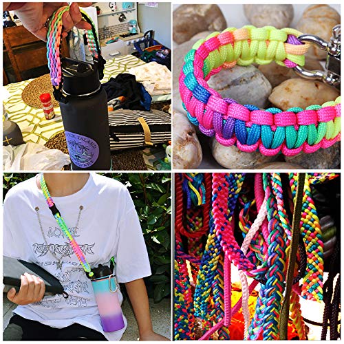 550 Paracord Colorful Rainbow Cord - Type Iii 7 Strand Core Parachute Cord 100Ft (Light Rainbow, 100 Ft) #TOP6