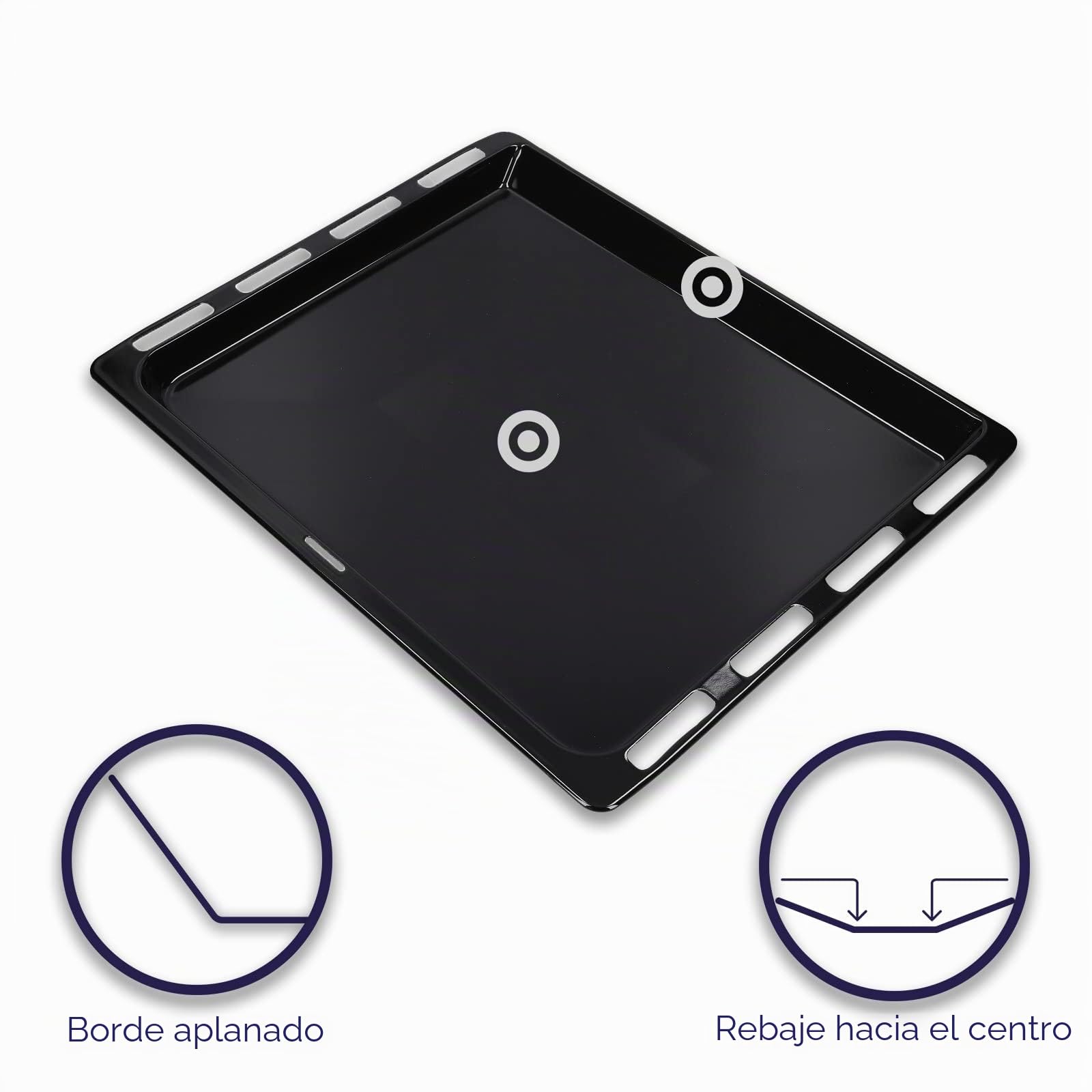 2 bandejas de horno 465 x 375 bandeja para tartas esmaltada compatible con Bosch Siemens Constructa 00662999 662999 17008354 para horno bandeja cocina - LUTH Premium Profi Parts
