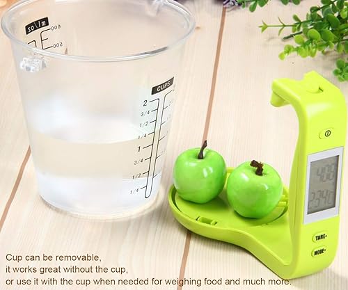 Miniatura 8 de Báscula de cocina Taza medidora digital de 2.2 lbs20.3 fl oz, báscula de alimentos, báscula de peso, pesaje de agua, leche, harina, azúcar, aceite,