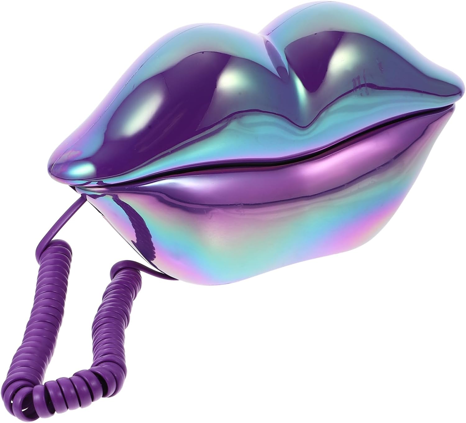 Retro Toy Rotary Phone Decorations Charming Lip Shape Vintage Landline Phone for Home Decor