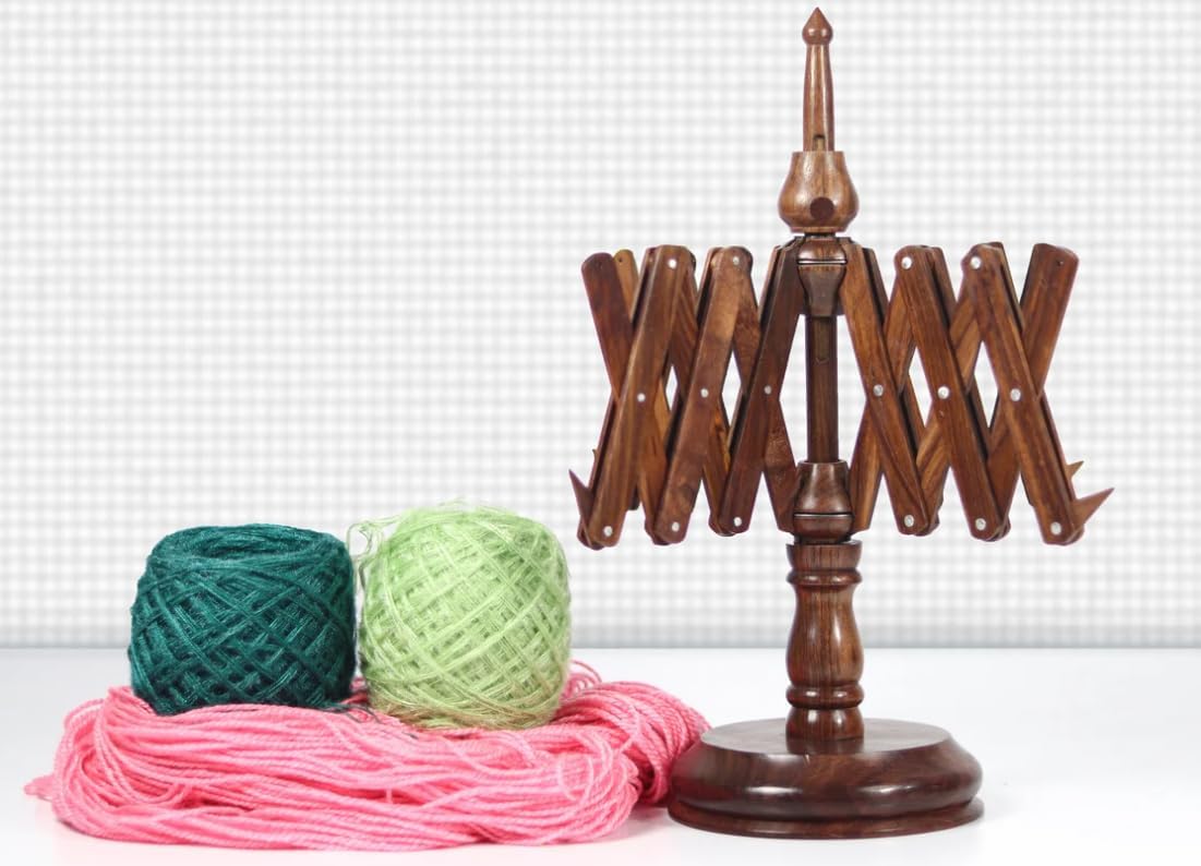 Rosewood Yarn Swift Winder, Large Umbrella Yarn Swift Winder for Knitting & Crocheting Ball Yarn Winder for a Perfect Knitter's Gifts, Home Decor (Rosewood Yarn Swift)