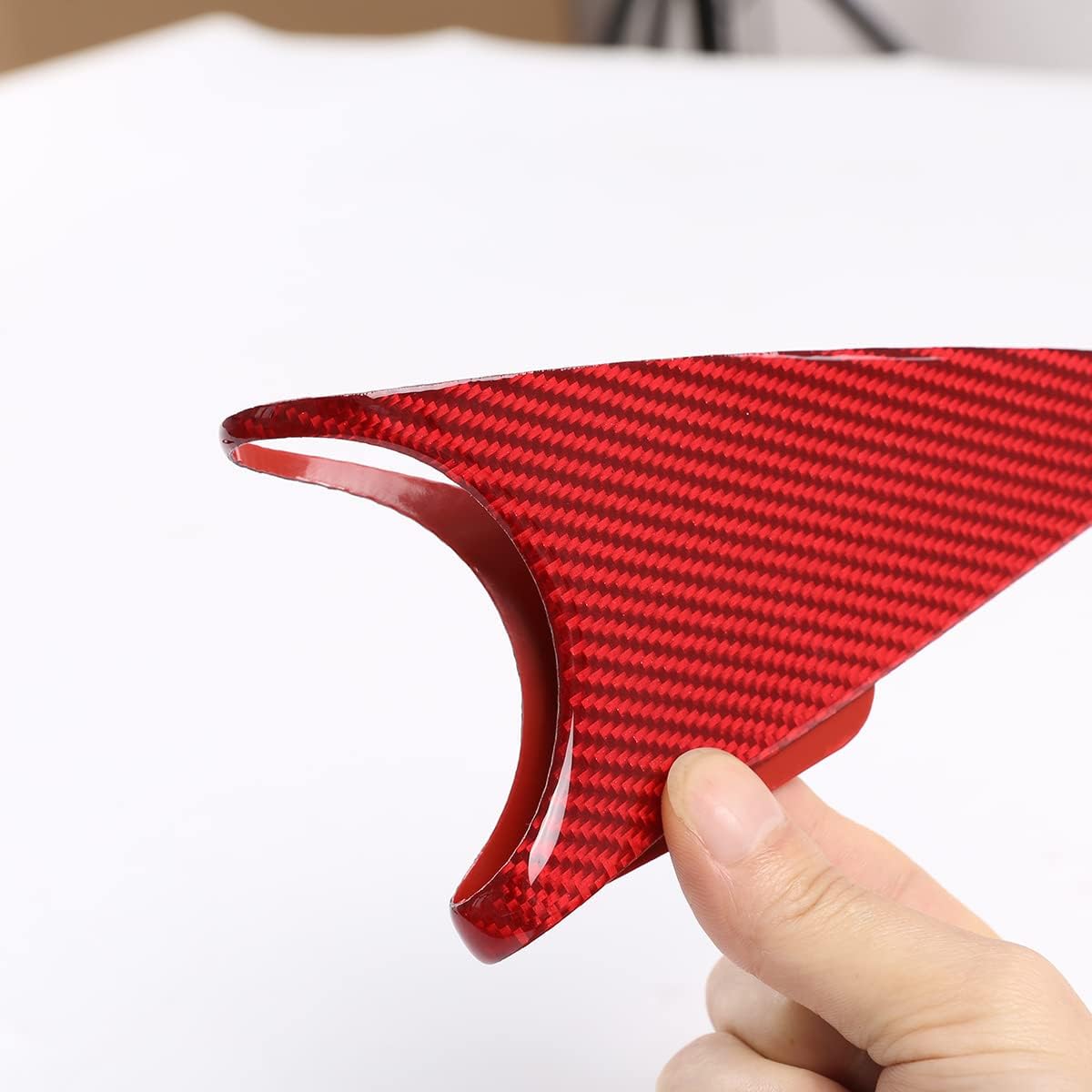 Fit for Nissan GTR R35 2008-2016 Soft Real Carbon Fiber Auto Seat Adjustment Switch Panel Decorative Sticker Car Trim Accessories (Red Carbon Fiber)