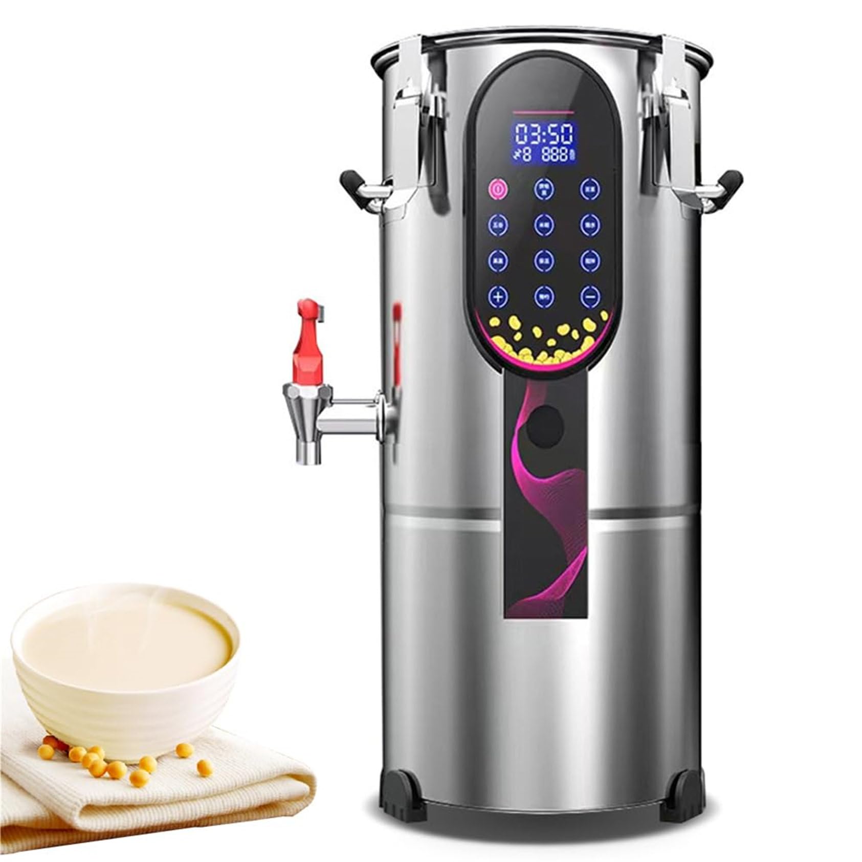 XCSCUK Commercial Soy Milk Maker,Stainless Steel Automatic Nut Milk Maker,with Built-in Filter/Timer/Heat Preservation,for Soymilk/Tofu Production (11l)