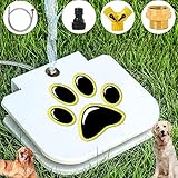 Upgrade Outdoor Large Dog Water Fountain 2.0 Dog Sprinkler Drinking Water Dispenser Step on Dogs Toys Paw Waterer Activated with Braided Stainless Steel Water Hose