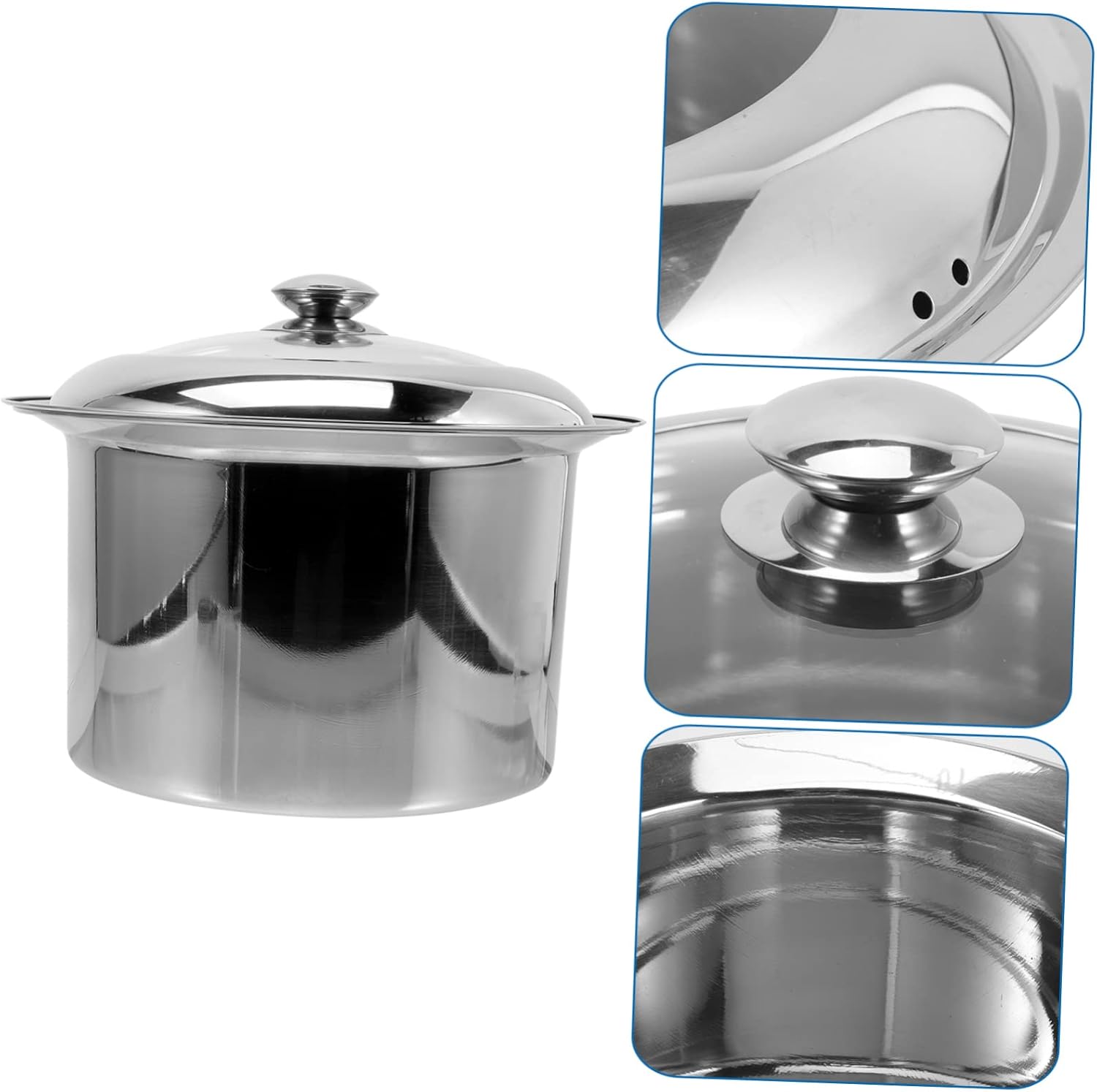 Didiseaon Stainless Steel Spittoon Bed Pan Commode Urine Holder Lidded Chamber Pot for Boys and Girls Adults