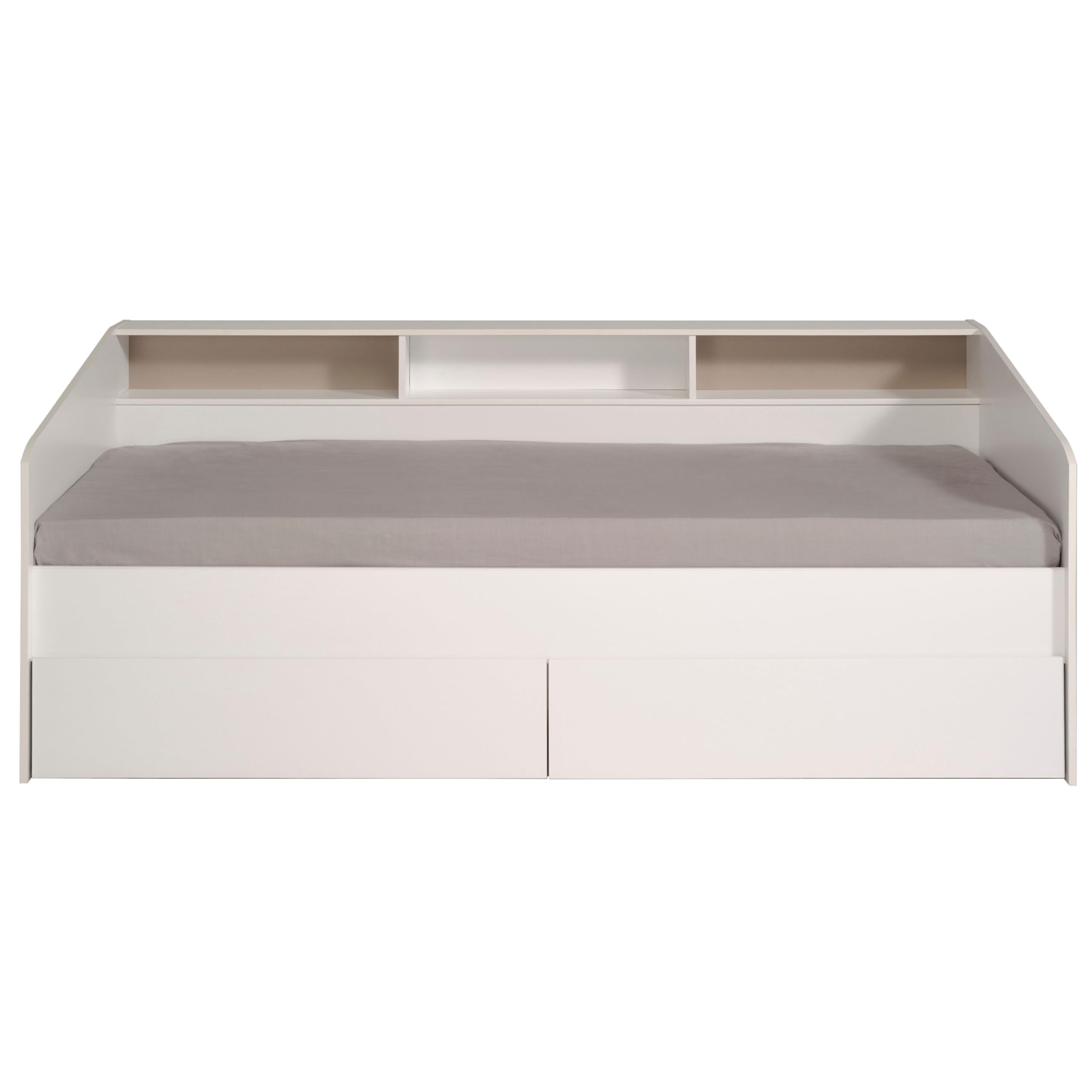 Miroytengo Cama Juvenil Style Color Blanco con cajones y estantes Personalizables habitacion Infantil Moderna 80x203x113cm