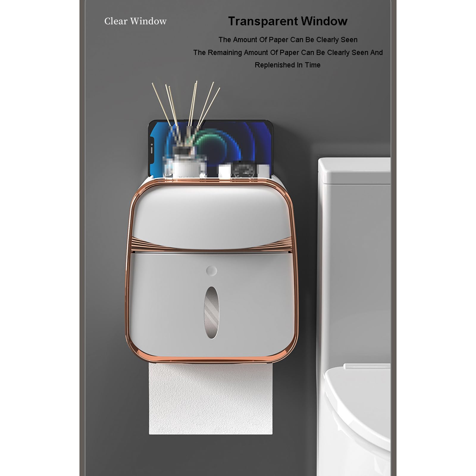 Distributore di Carta igienica e portasciugamani da Parete Commerciale – Scatola per fazzoletti autoadesiva con cassetto, Doppio Strato per casa e Bagno (Verde, 20,5x13x22,5 cm)