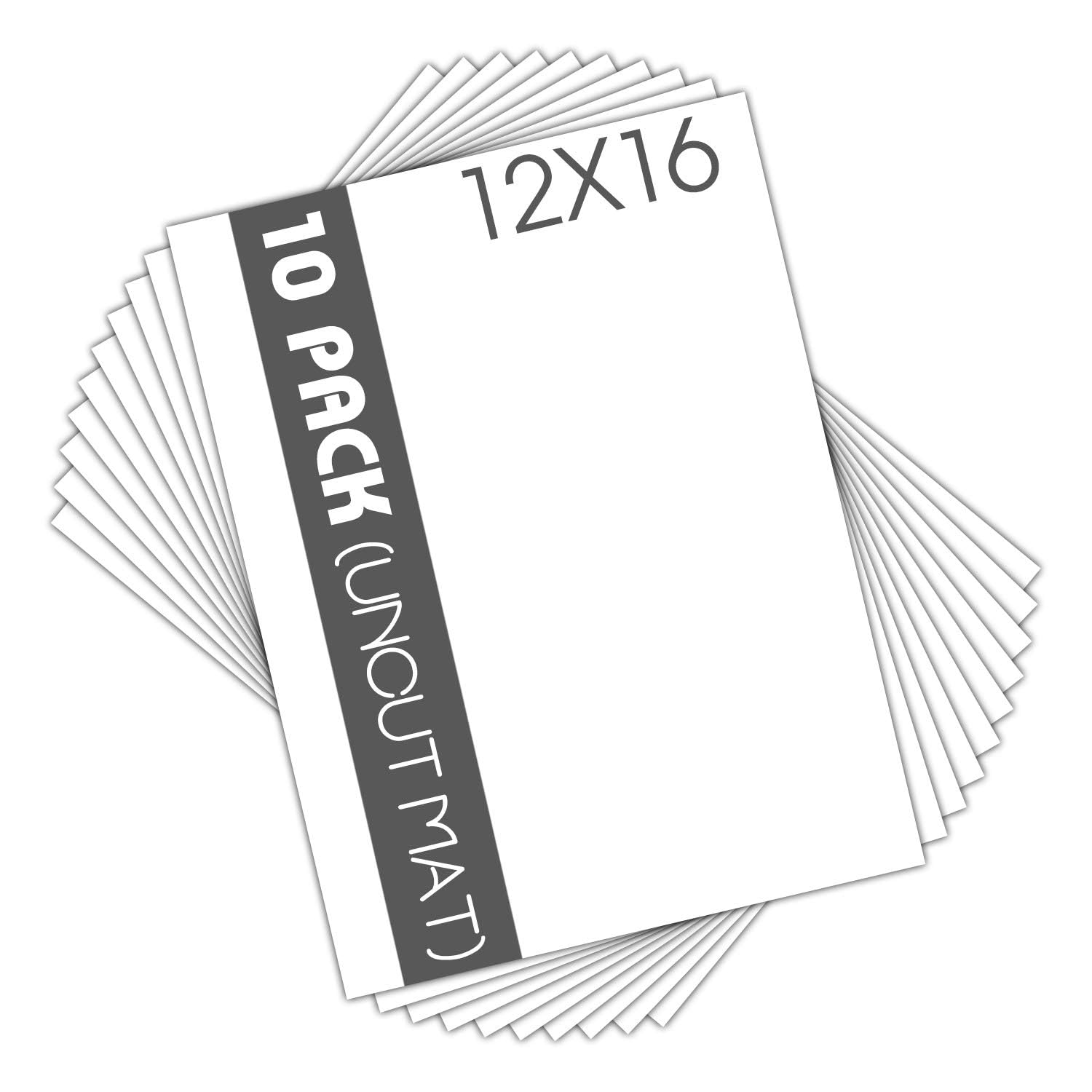 Mat Board Center, Pack of 10, 12x16 Uncut White Color Mats - Acid Free, 4-ply Thickness, White Core - for Pictures, Photos, Framing - Great for DIY Projects or Unique Picture Sizes-image-33