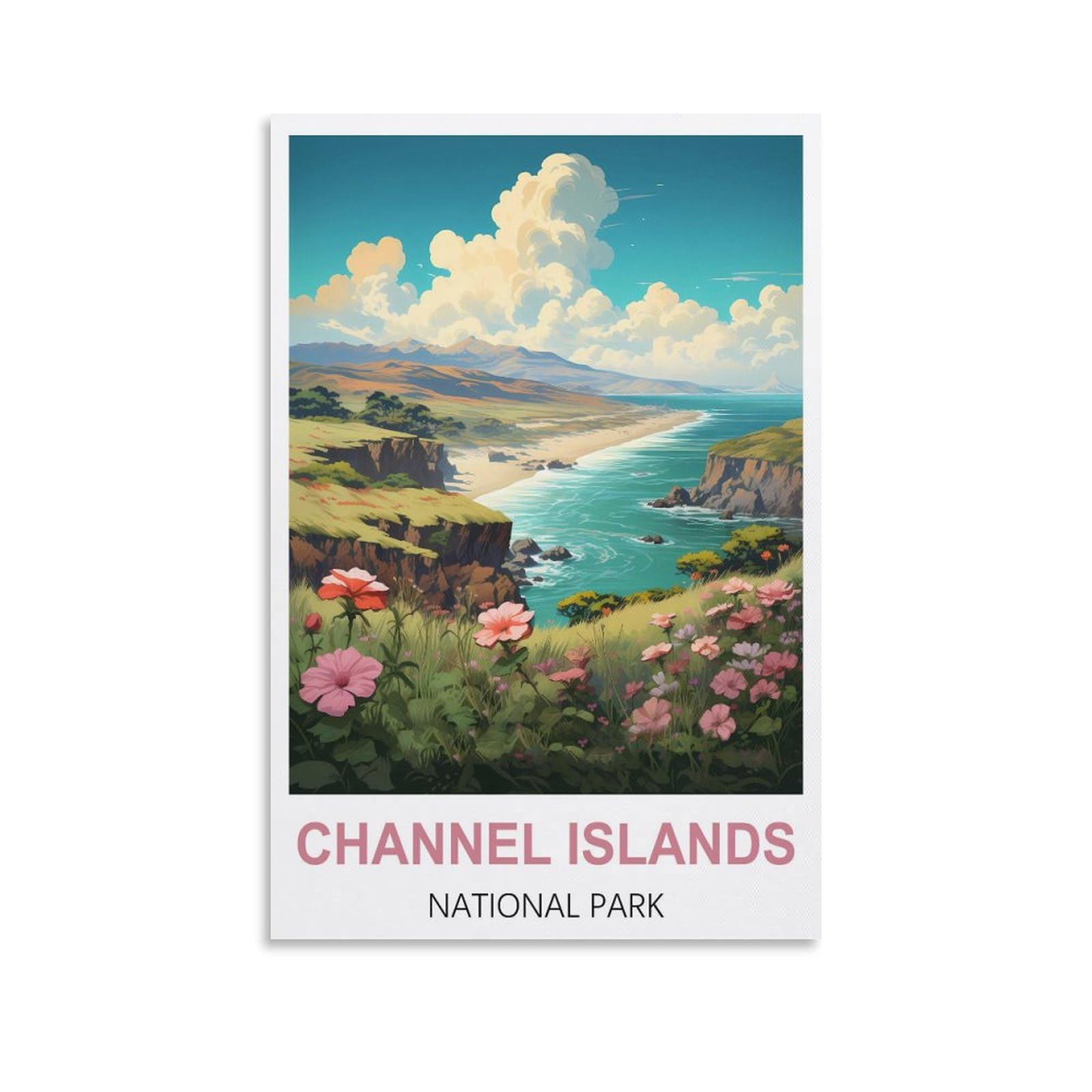 Metal Tin Sign,Channel Islands National Park Metal Wall Art Bar Sign for Kitchen Pubs Coffee Metal Wall Decoration 15x30cm