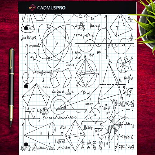 CADMUSPRO Pacote com 6 blocos de papel quadriculado tamanho carta (21,6 cm x 28 cm), grade pautada d