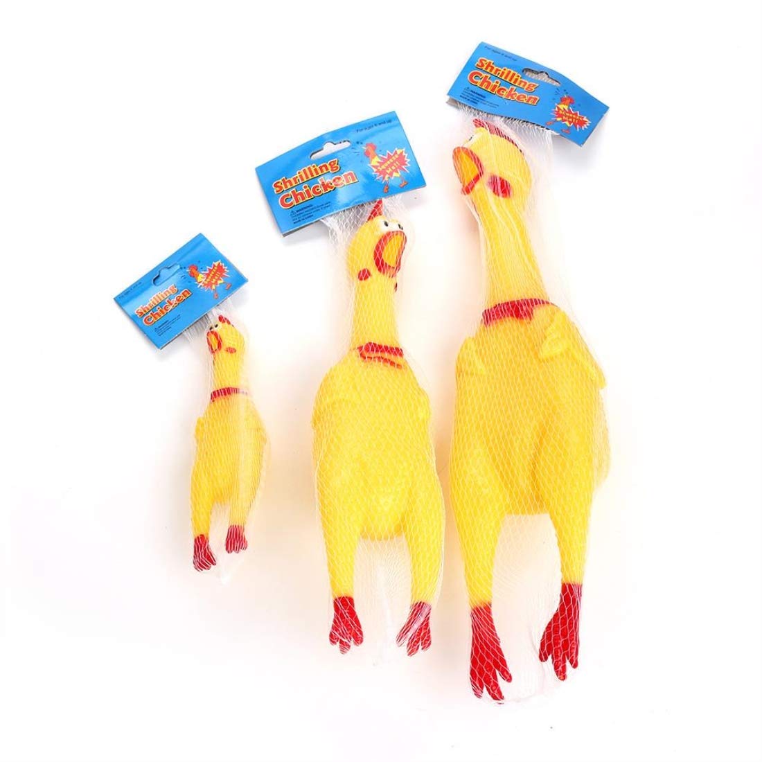 Non-Toxic Screaming Chicken Squeaky Toys for Puppy Dogs & Kids, 3Pcs