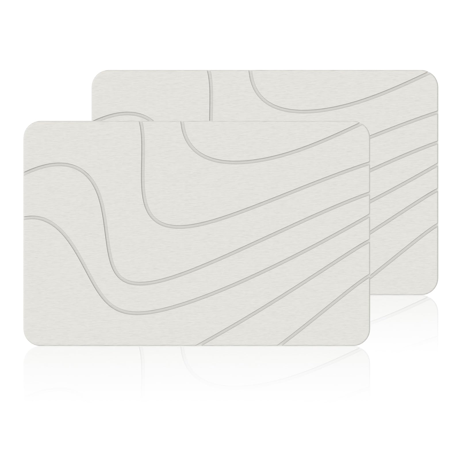 2 Pack Stone Bath Mat for Bathroom|Diatomaceous Earth Bath Mat|Quick Dry Water Absorbing Bath Stone Mat Large|Non-Slip Bathroom Shower Rug|Easy to