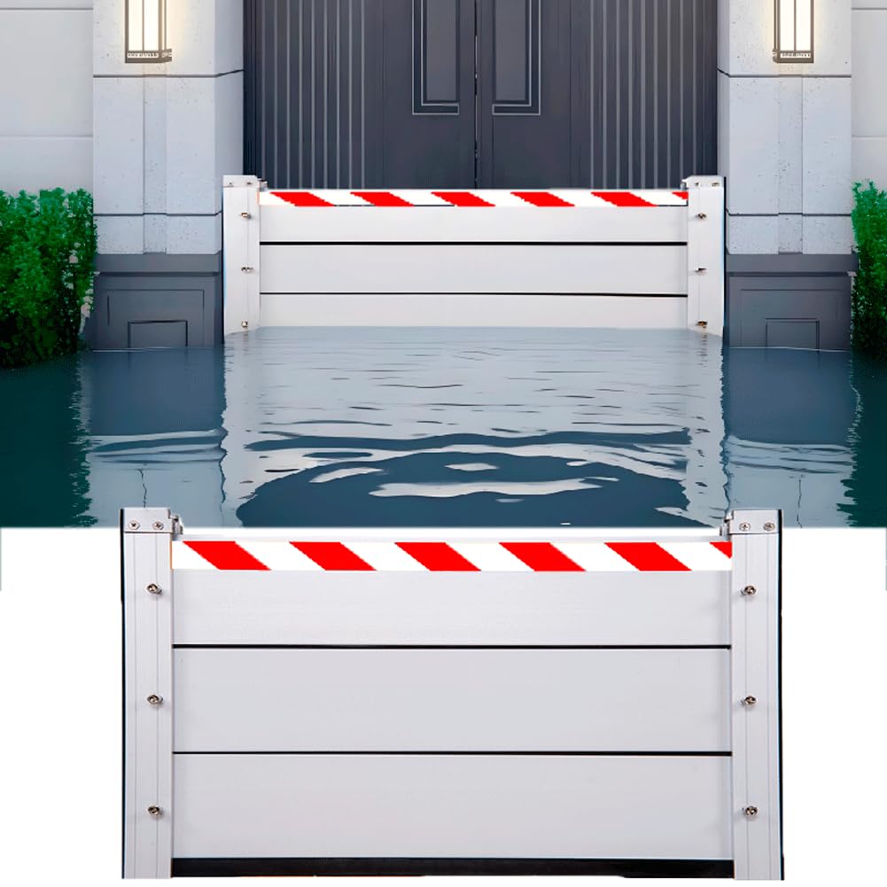 Flood Barrier L 130CM x H 60CM, Flood Barrier for Home, Flood Barriers for Doors, Heavy Duty Flood Prevention Barriers for Garage/Front Door/Basement, Reusable Flood Protection Barriers