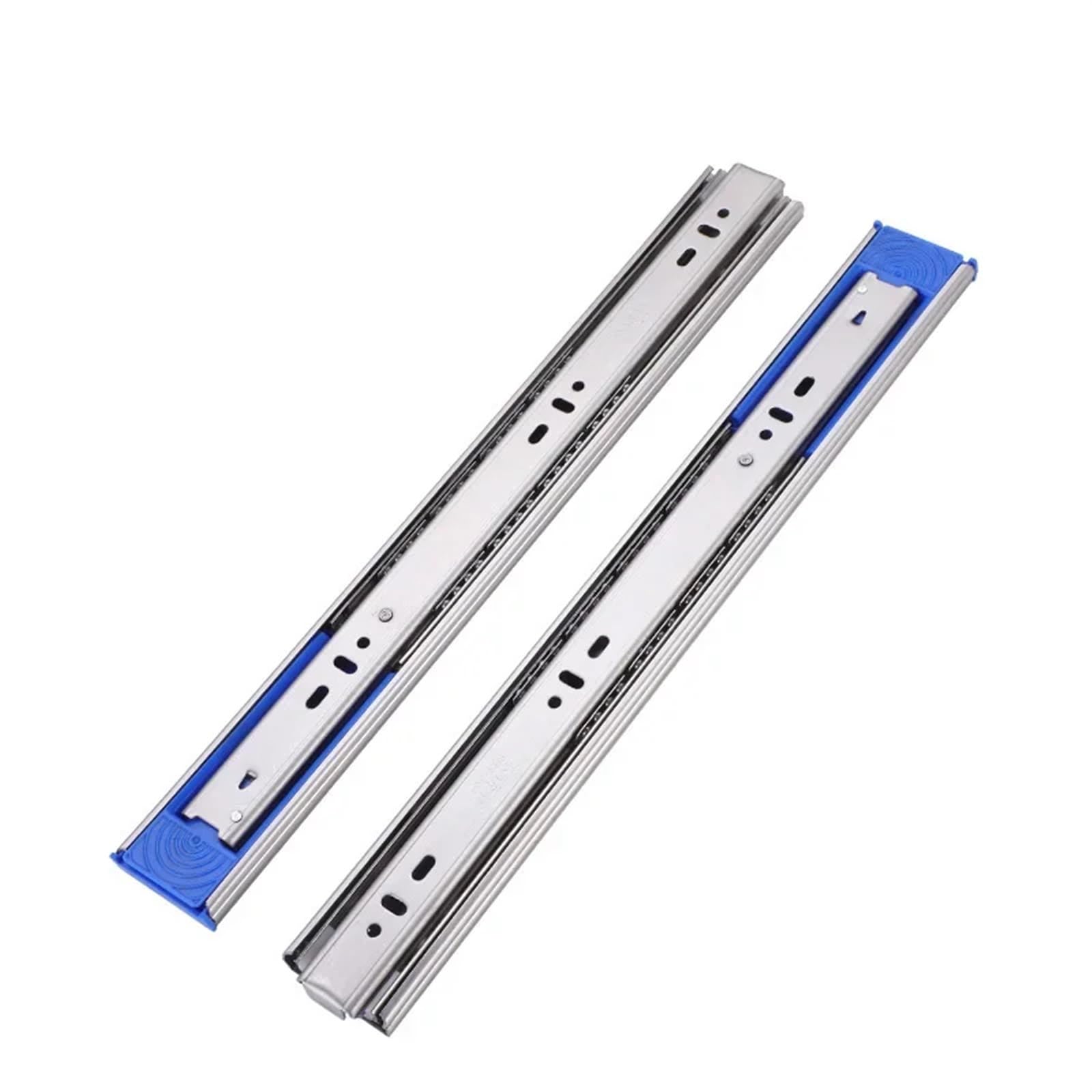 Three-Section Push-Open Drawer Slide Stainless Steel Rail Thickened Silent Wardrobe Cabinet Side-Mounted(18inch)