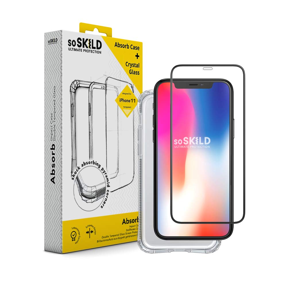 SoSkildAbsorb Impact Case for iPhone 11 Pro Max - Impact Case and Tempered Glass - Slightly Grey