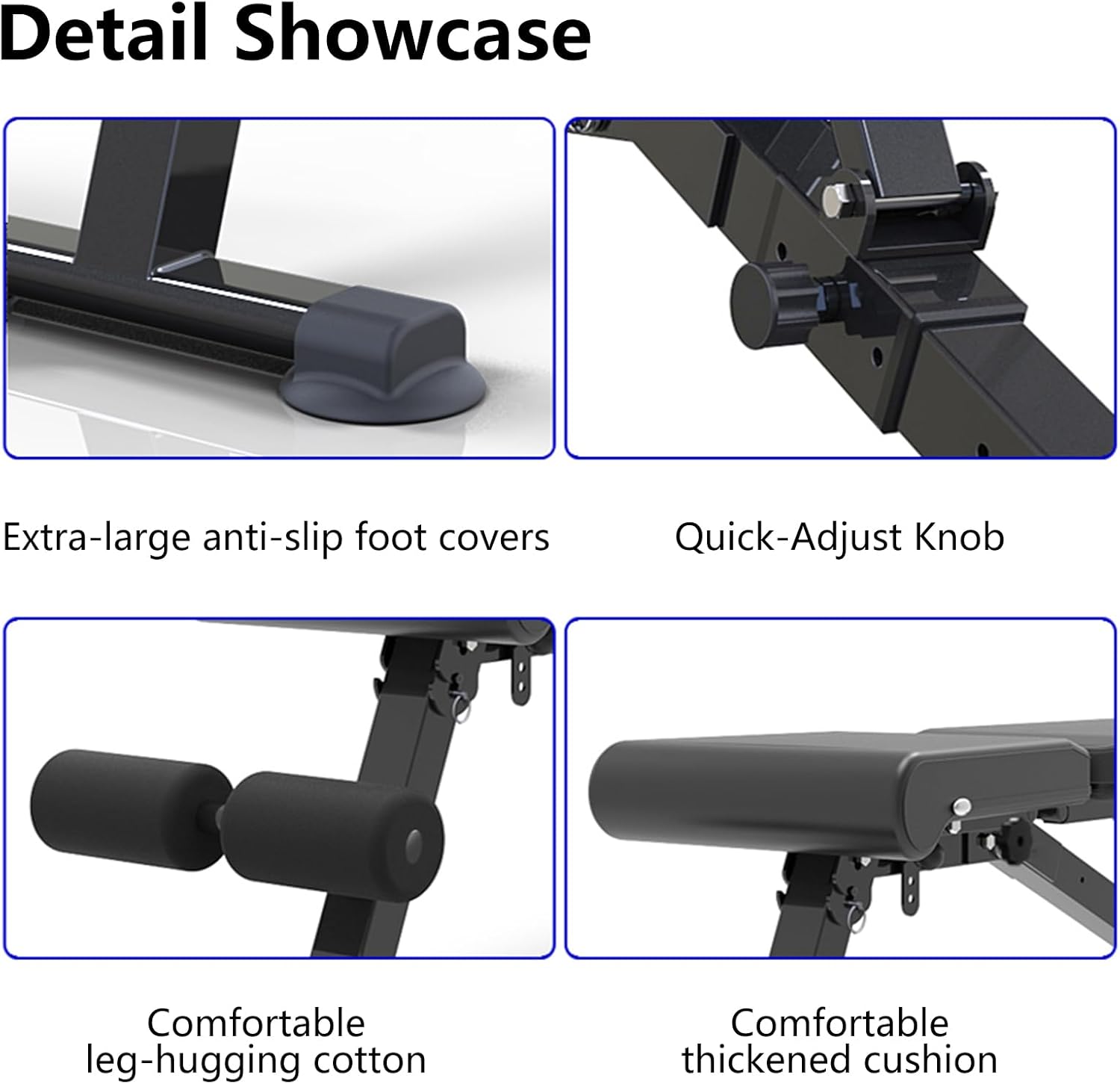 Adjustable Weight Bench, Foldable Workout Exercise Bench with Automatic Lock for Upright Incline Decline and Flat Full Body Exercise, Black