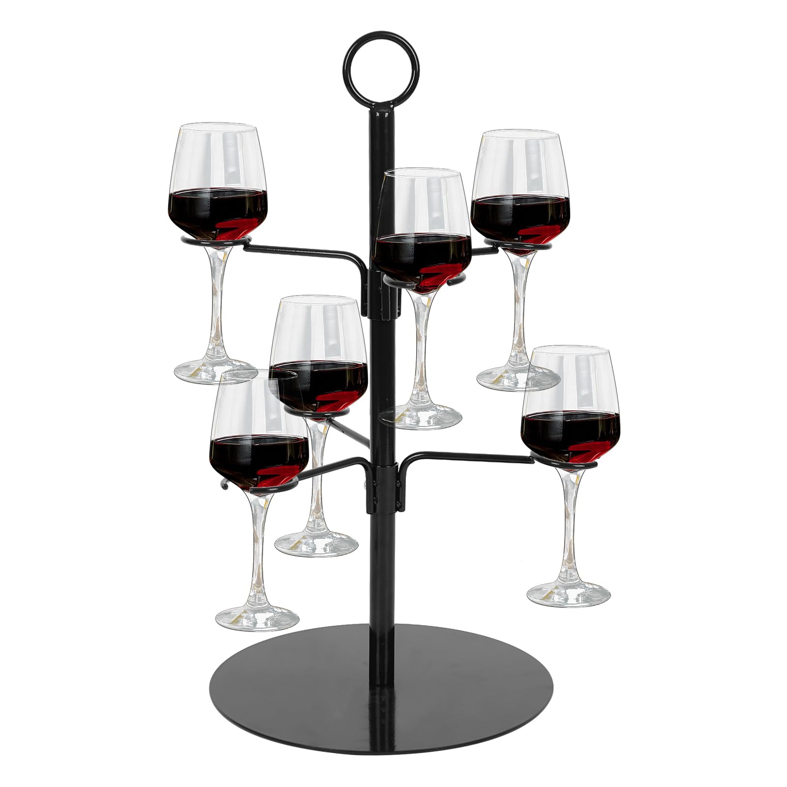 Arbre à Cocktail,2 Niveaux 6 Supports pour Verre à Vin,Tour à Cocktail en Métal pour Fête de Mariage,Tour à Champagne,Support de Bar et Boisson,Pour Verres à Vin,Boissons,Cocktails,Martini,Margarita