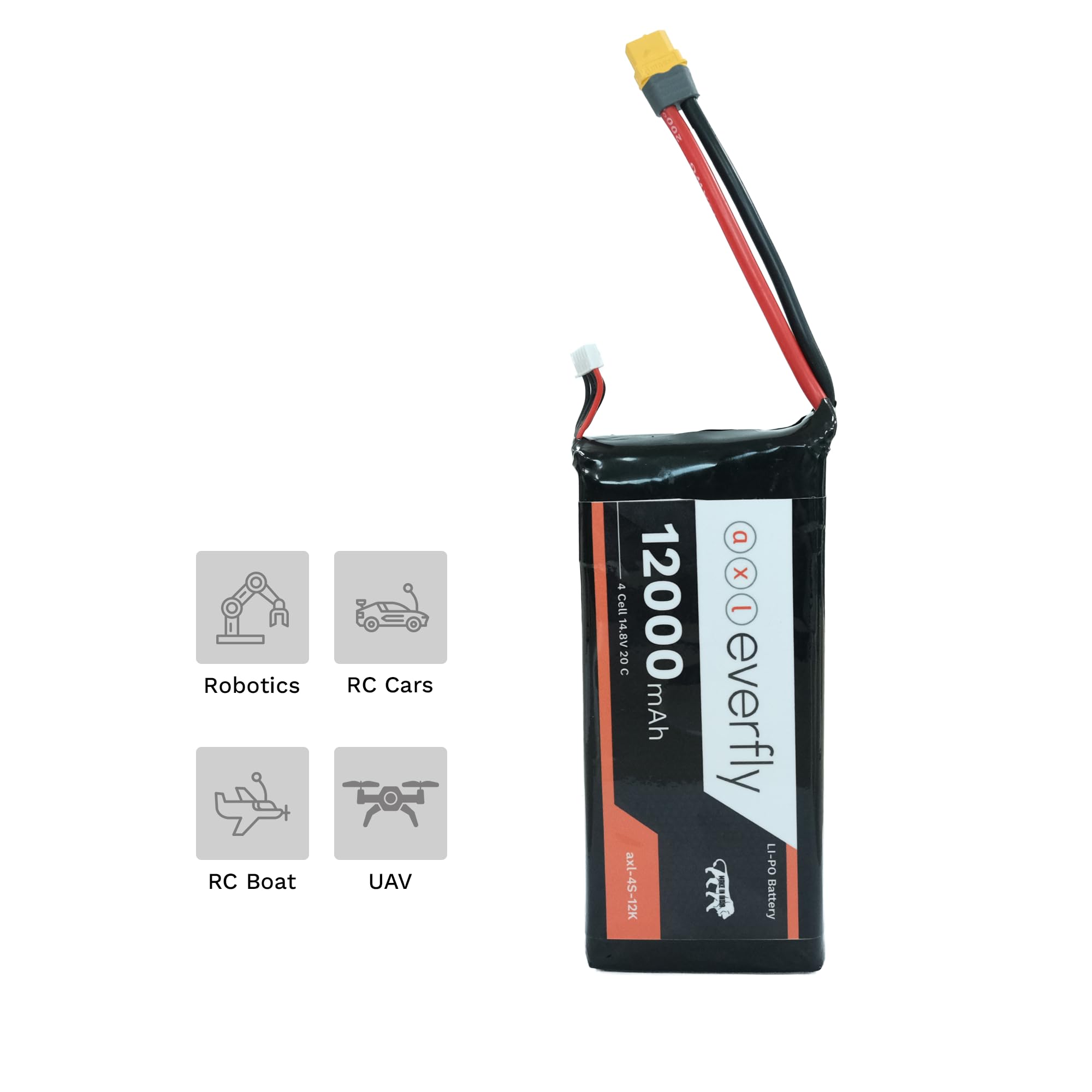 4s lipo 12000mah c axldrone 12000 mAh Battery - for Drones, RC Vehicles, Robotics energy-endurance
