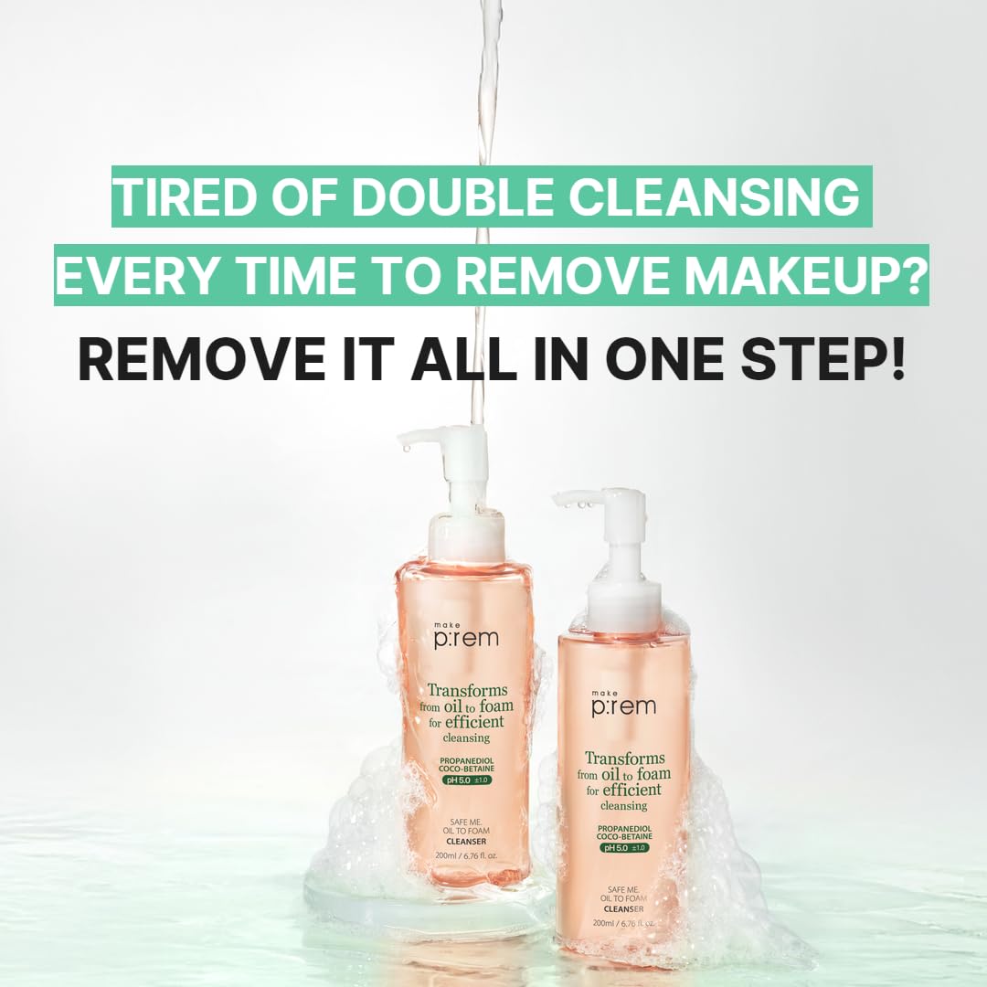 Amazon.com: MAKE P:REM Safe Me. Oil to Foam Cleanser, Korean Face