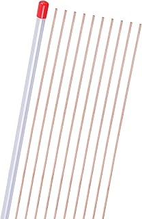 16"Copper Brazing Rods，10 Sticks Low Temperature Copper Rod ，Phosphor Copper Solder Self Fluxing Welding Brazing Rods Sticks for Copper Hvac Refrigerator，Oven，Copper Pipes