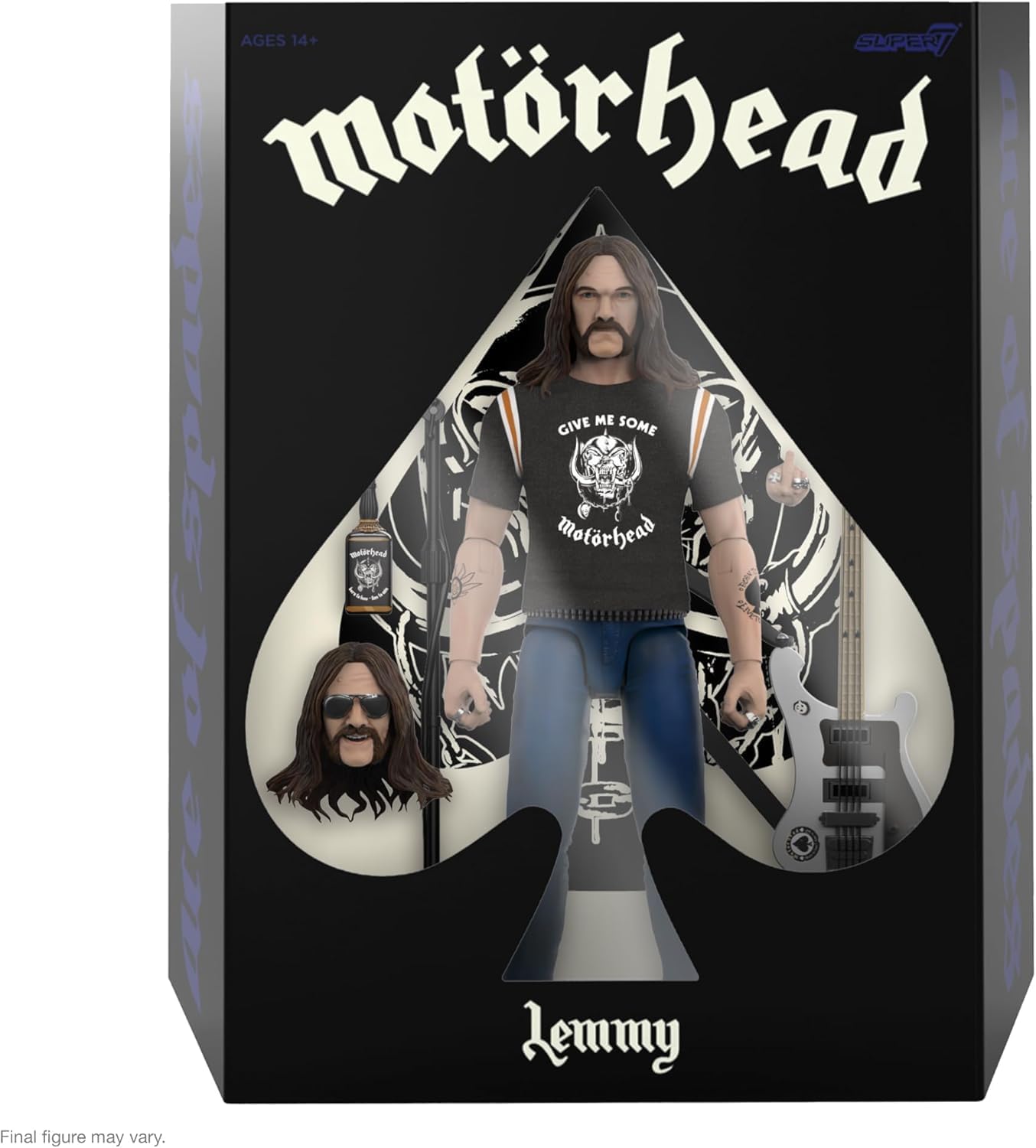 Super7 ULTIMATES! Motorhead Lemmy (1981 Tour) - 7" Motorhead Action Figure with Accessories Heavy Metal Collectibles and Retro Toys