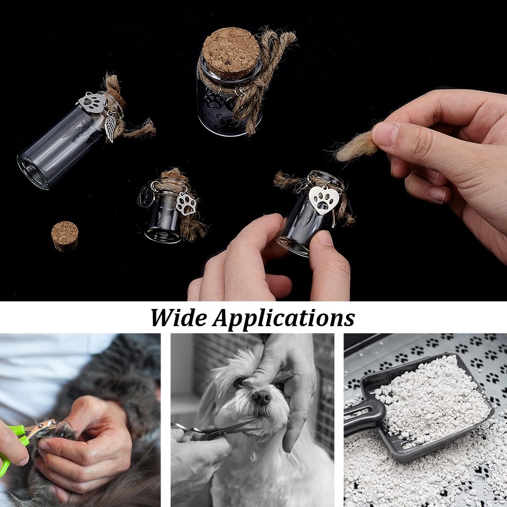 NBEADS 4 Pcs Pet Hair Memorial Bottle - Image 3