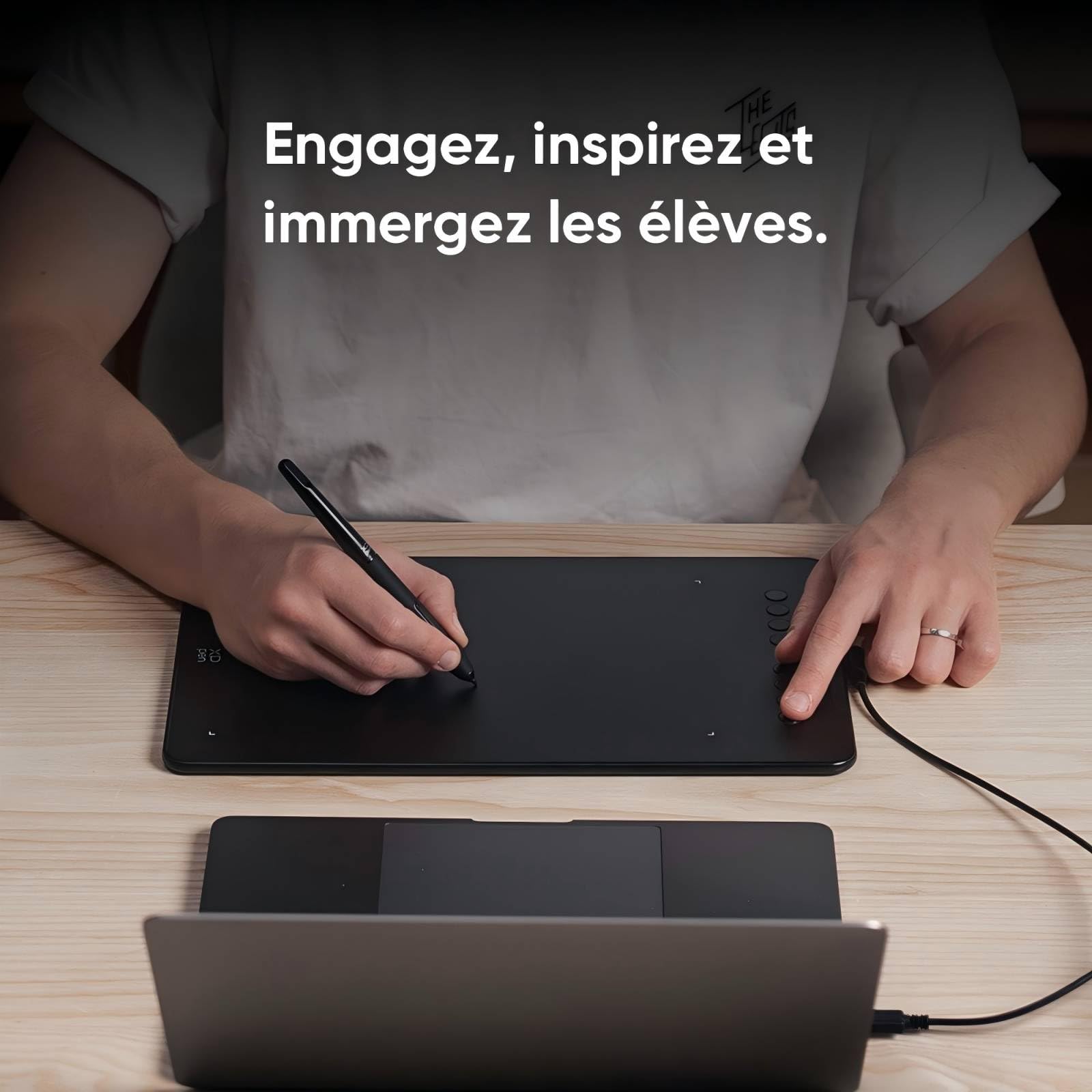 XPPen Deco 01v3 Tablette Graphique 10 Pouces 16384 Niveaux de Pression 8 Raccourcis Personalisables