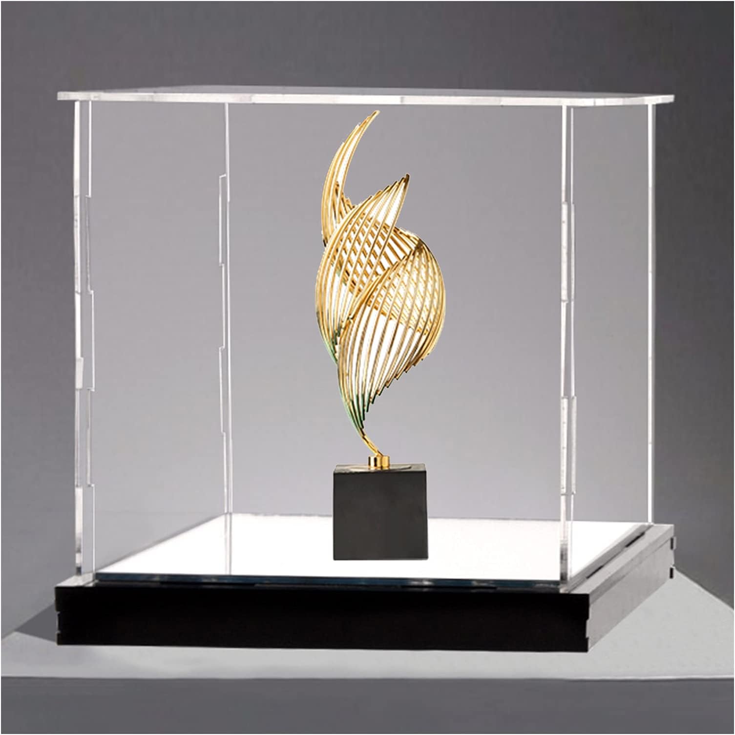 RT-OSXE Acrylic Display Case Showcase, Acrylic Black Base Showcase, Transparent Dust Proof Cube Box for Collectors Museum Model Protection, Customizable ( Color : Clear , Size : 50x50x55cm )