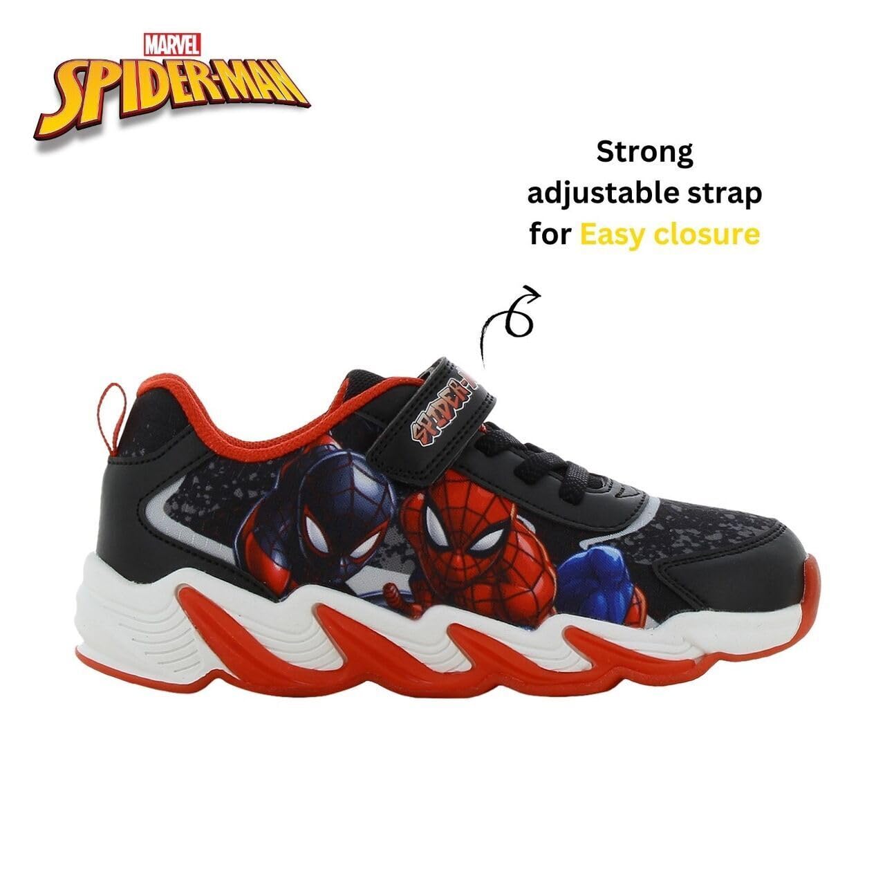 Leomil Spiderman Baskets Garçon Lumineuses Chaussure Enfant, Idéal pour l'école et Les Loisirs