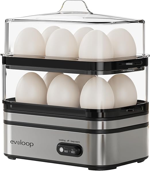 Evoloop Rapid Egg Cooker Electric 12 Eggs Capacity Evoloop Rapid Egg Cooker