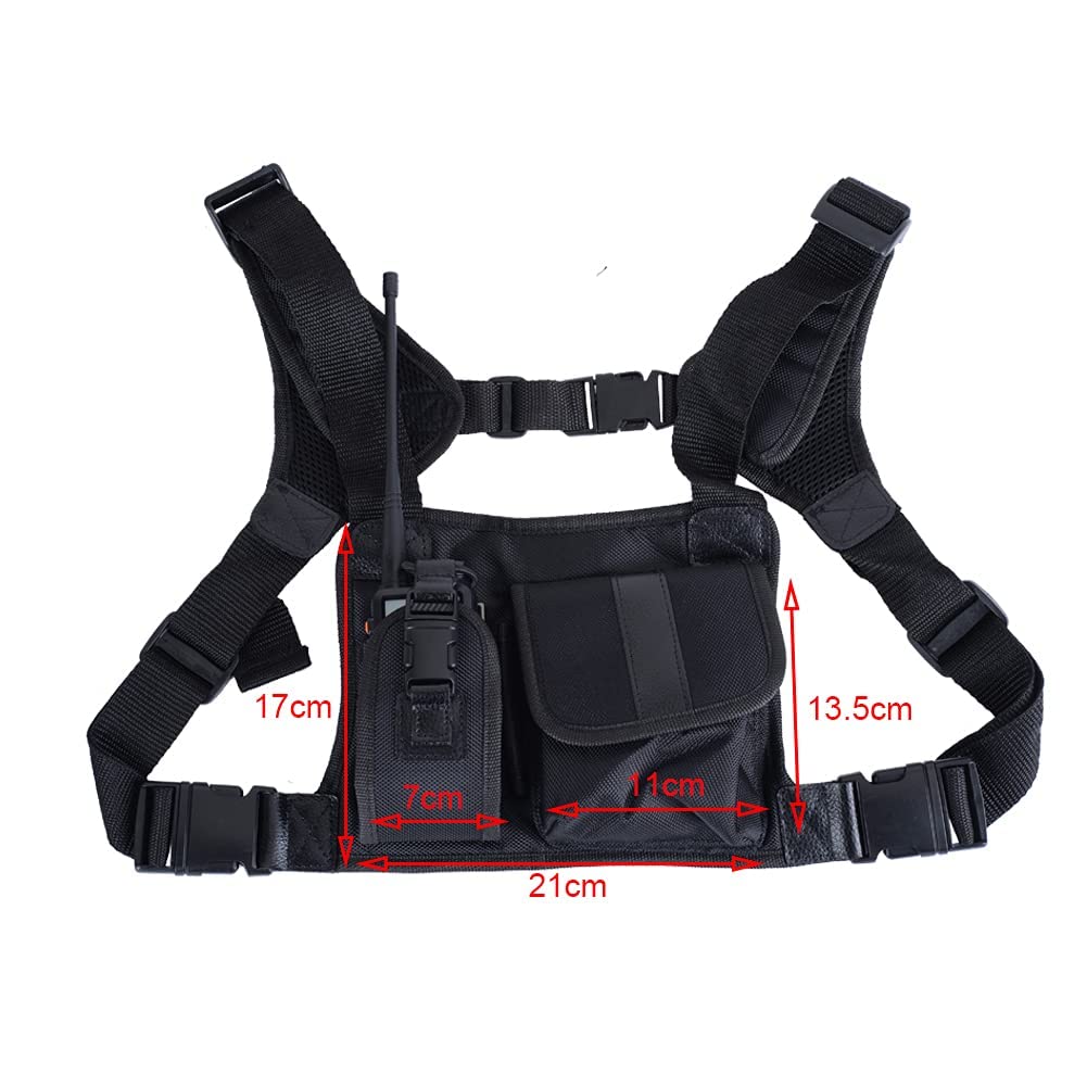 Tactical Chest Rig With Radio Pouch – Adjustable Tool Harness For Walkie Talkies & Gear