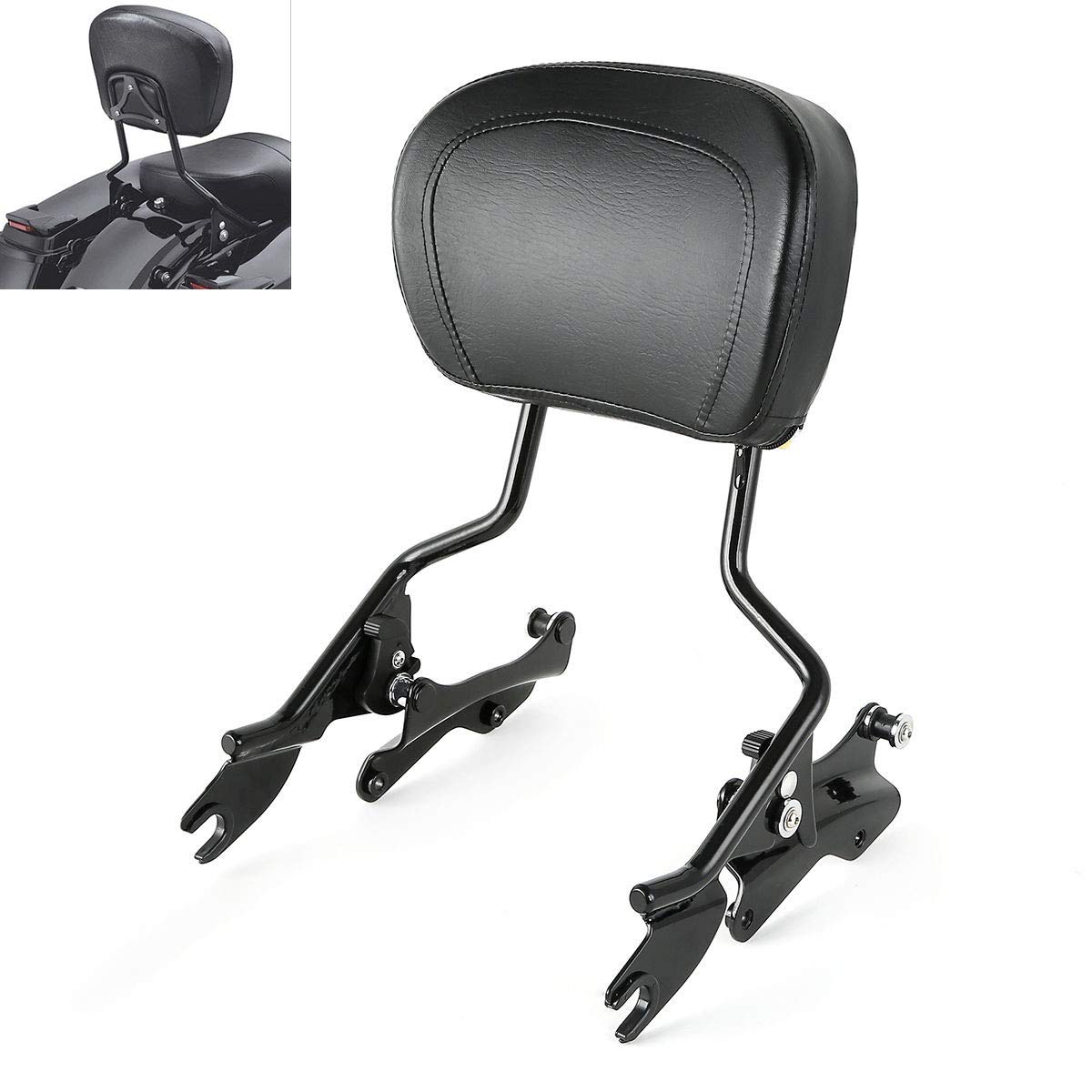 TCMT Detachable Passenger Backrest Sissy Bar With 4 Point Docking Hardware Kits Fits For Harley Touring CVO Road Glide Street Glide Road King 2014-2023 Electra Glide Standard 2020-2022